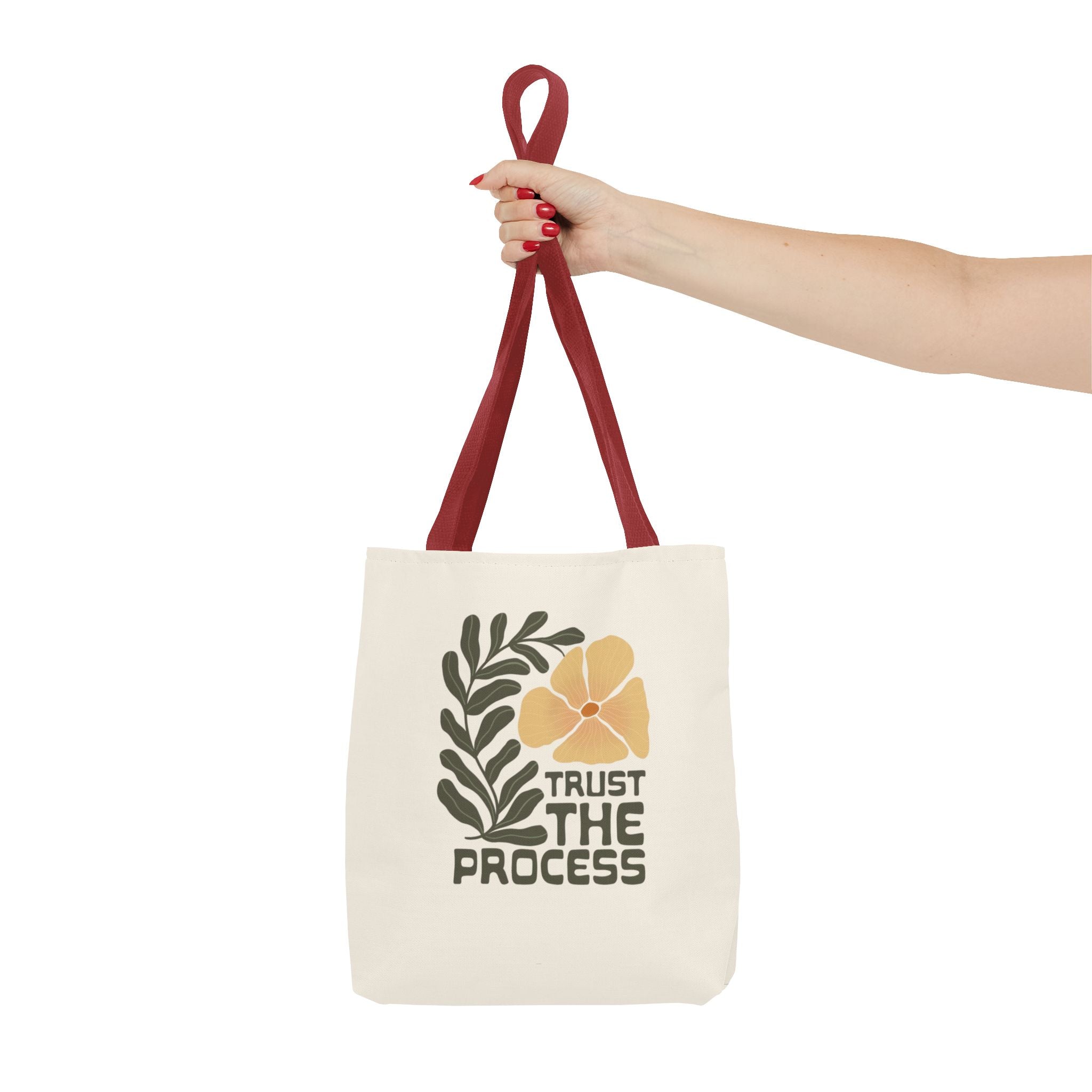 Trust The Process Floral Tote Bag — Inspirational Canvas Shopper