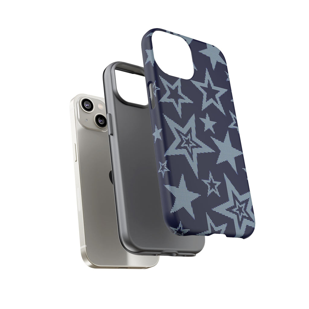 Navy Star Pattern Tough iPhone Case