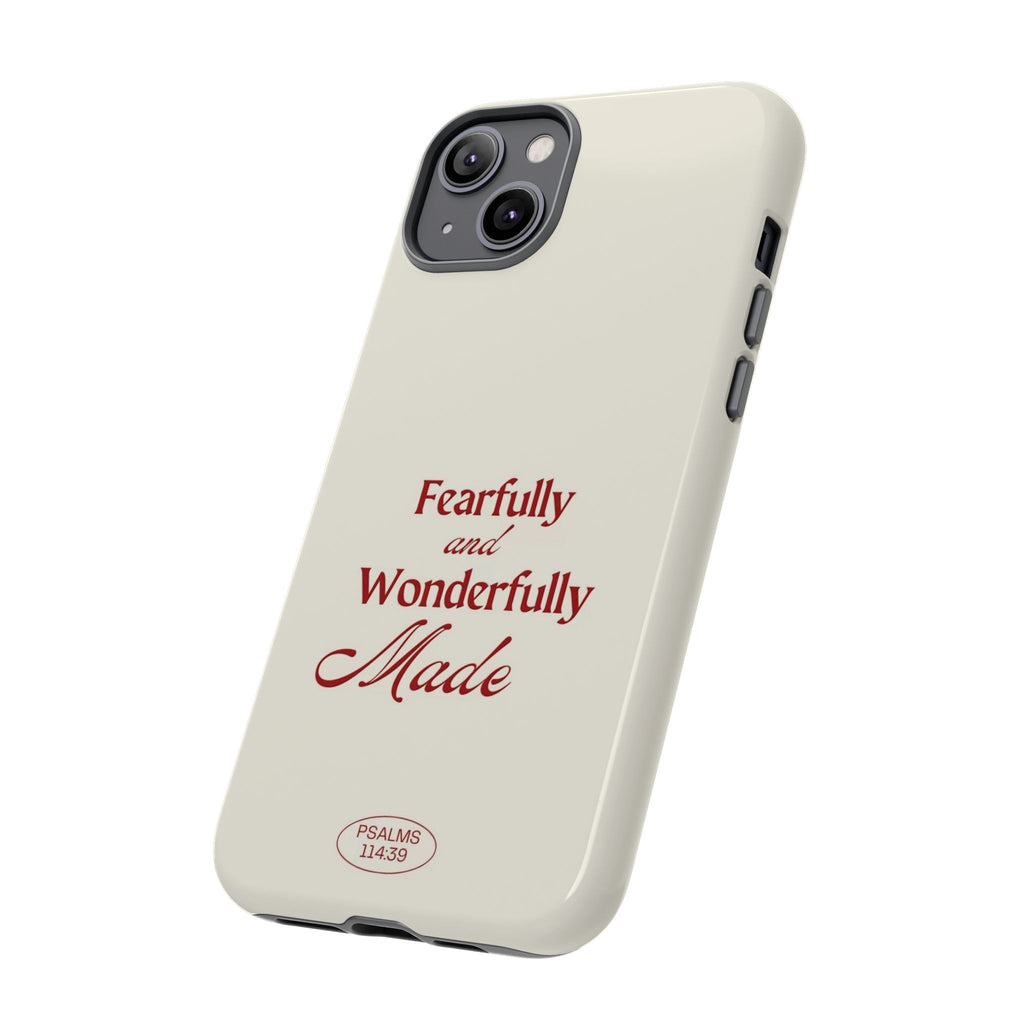 Tough Phone Case — "Fearfully and Wonderfully Made" Christian Scripture Protective Case