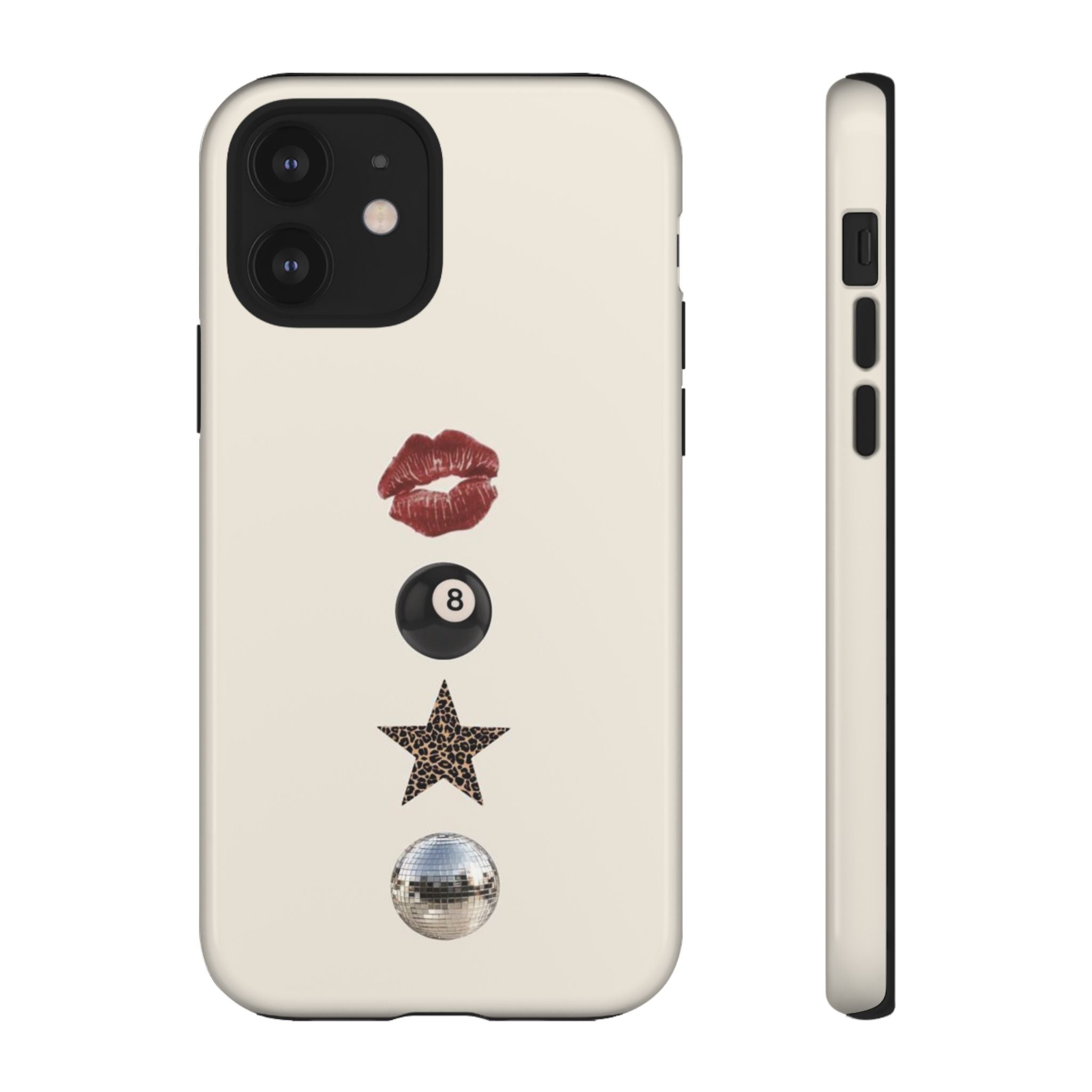 Kiss 8-Ball Star iPhone Case – Trendy Minimalist Protective Cover