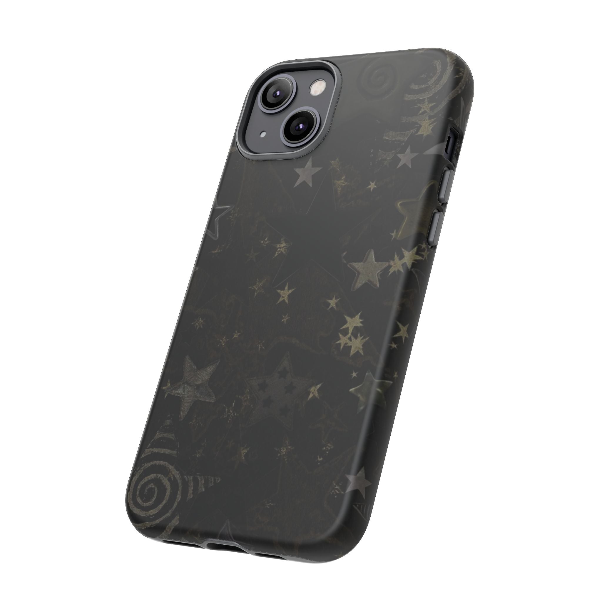 Black Starry iPhone Case – Protective Tough Case with Subtle Galaxy Pattern
