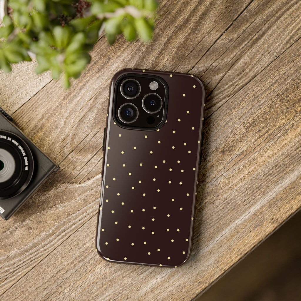 Brown Gold Polka Dot Tough Phone Case