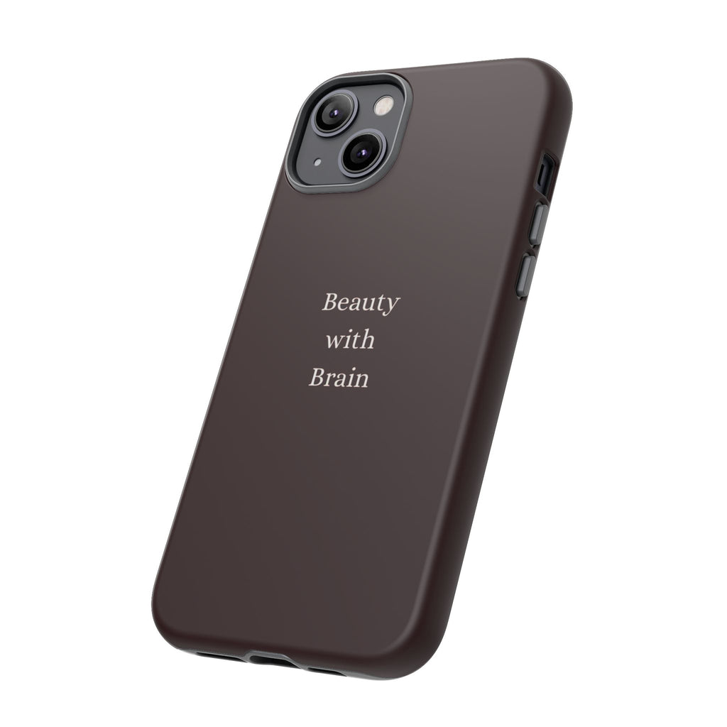 Tough Case — "Beauty with Brain" Protective iPhone Case (Sleek Maroon)