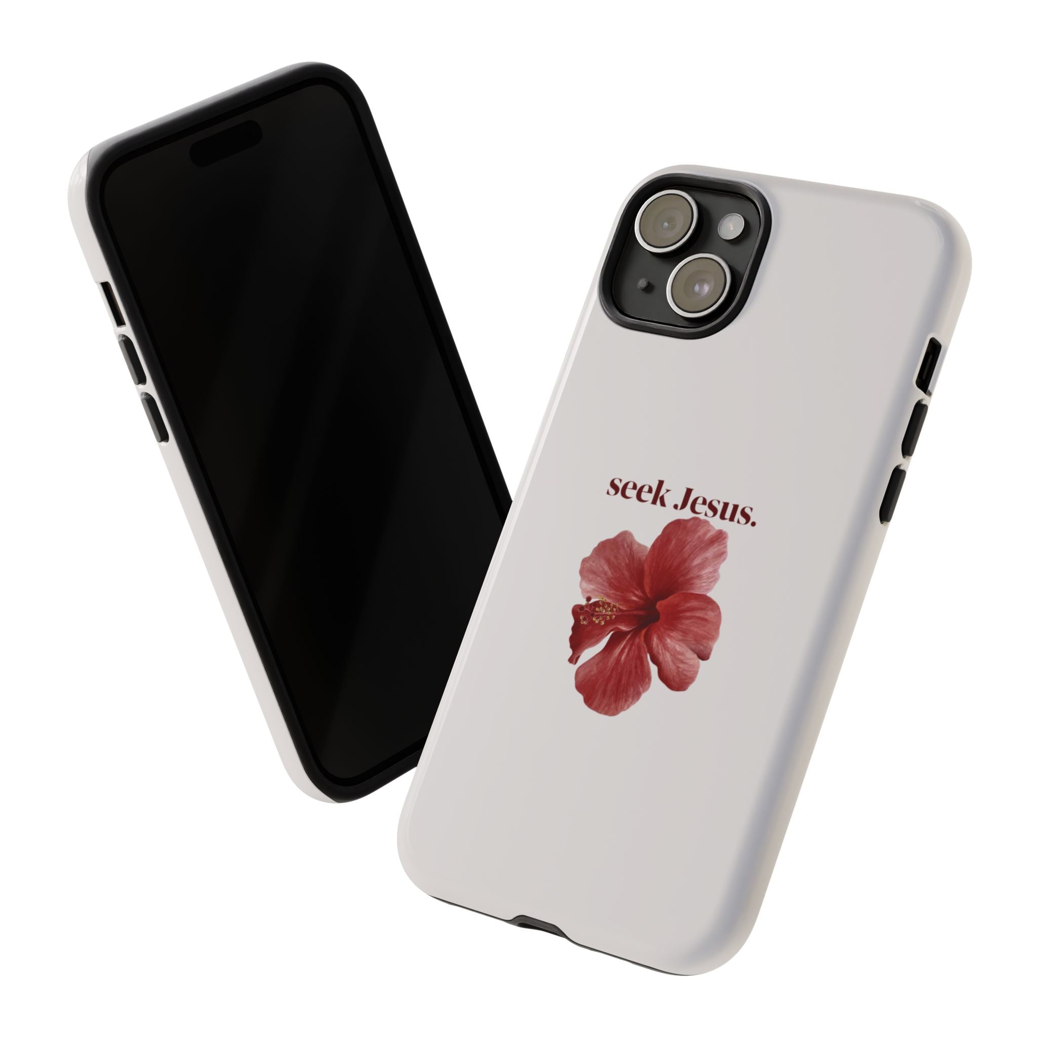 "seek Jesus." Floral Tough Protective Case