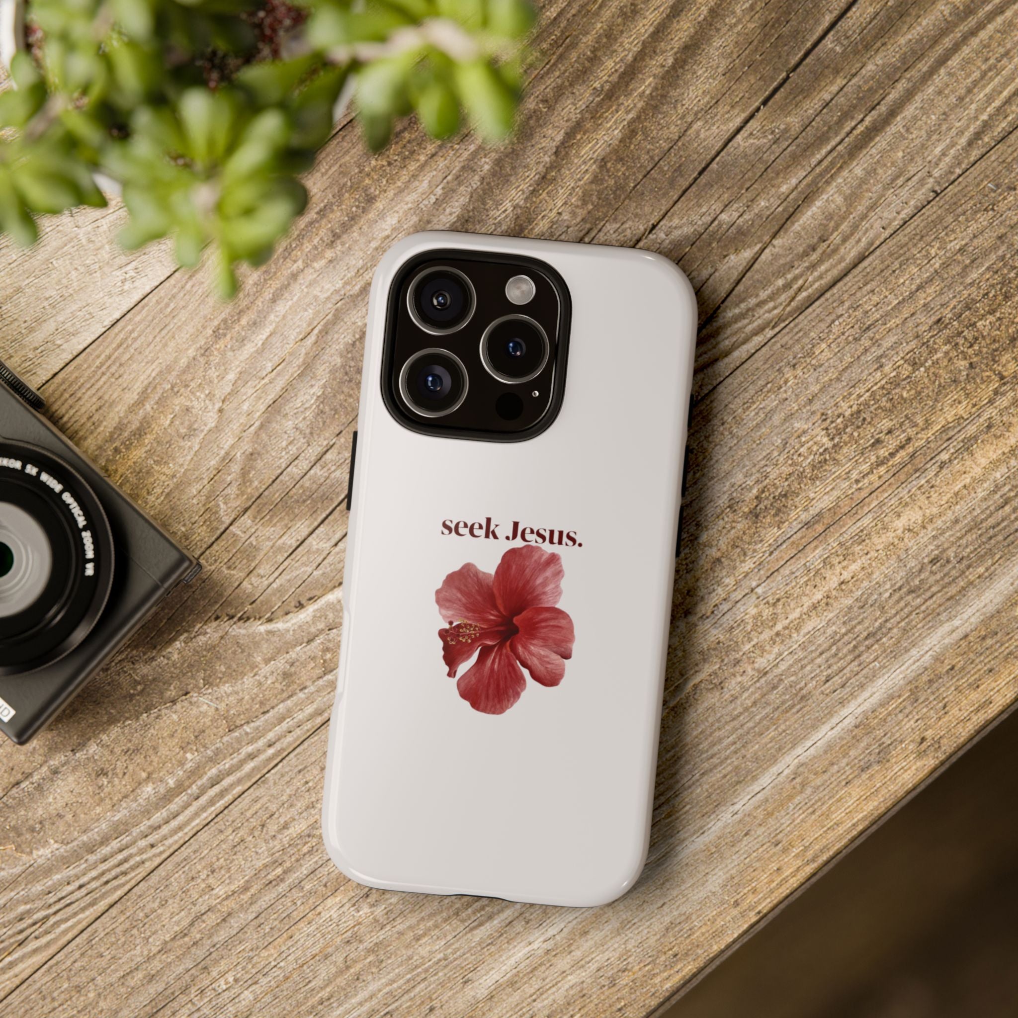"seek Jesus." Floral Tough Protective Case