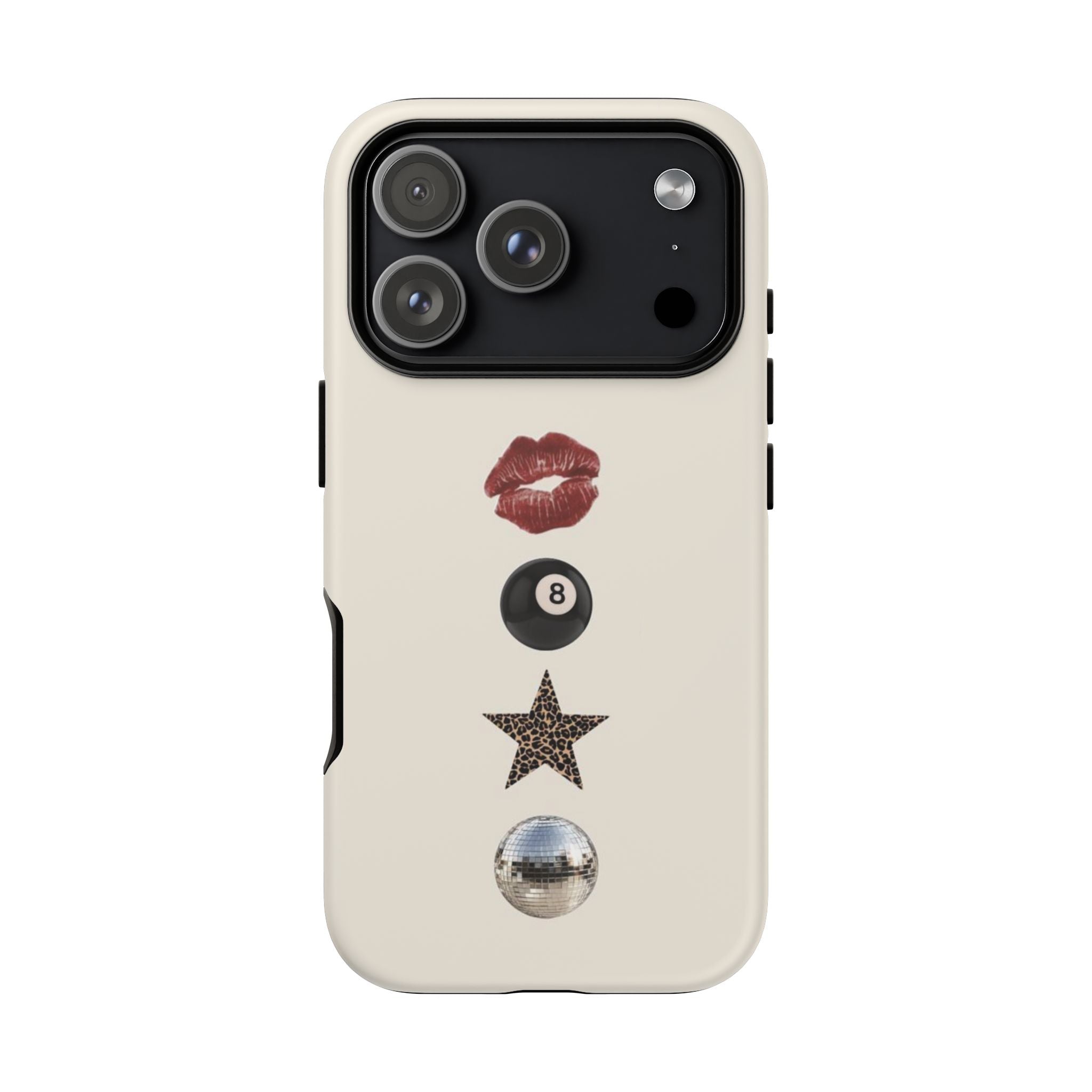 Kiss 8-Ball Star iPhone Case – Trendy Minimalist Protective Cover