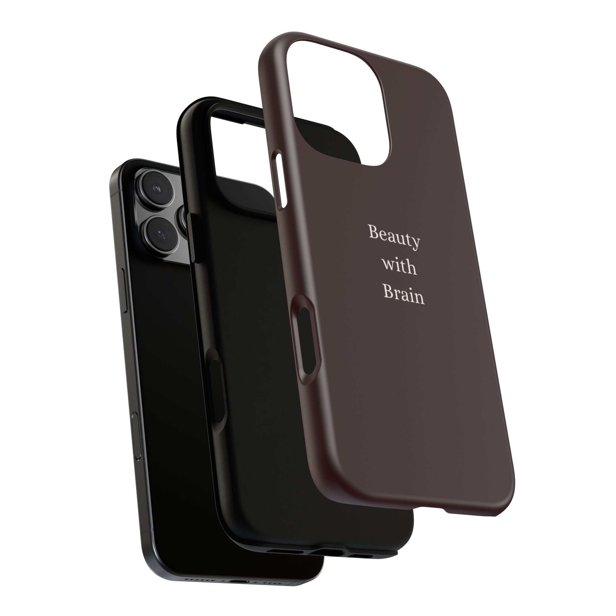 Tough Case — "Beauty with Brain" Protective iPhone Case (Sleek Maroon)