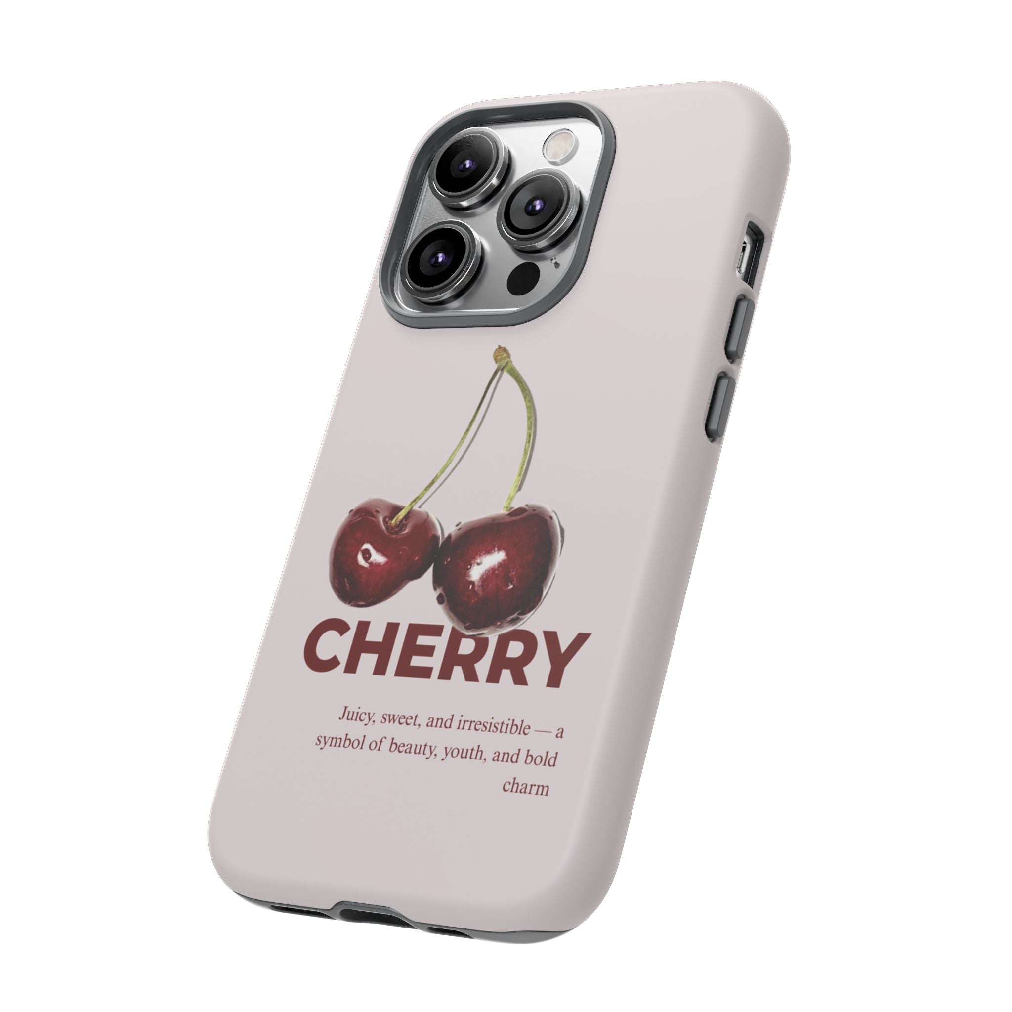 Cherry Vintage iPhone Case — Retro Cherry Illustration with 'CHERRY' Text