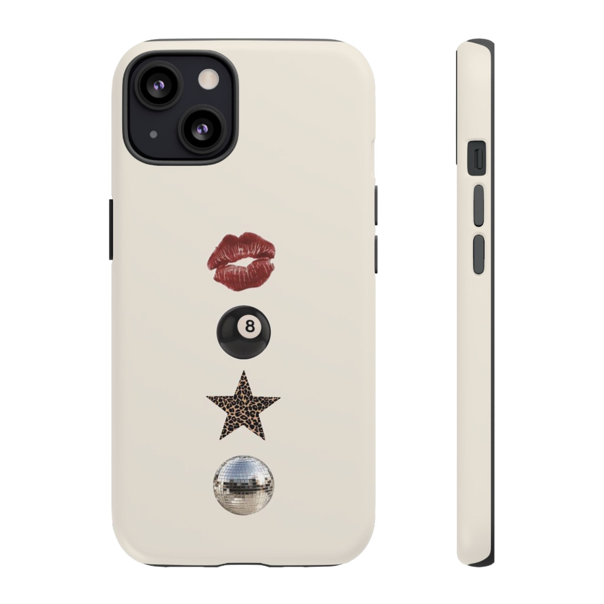 Kiss 8-Ball Star iPhone Case – Trendy Minimalist Protective Cover