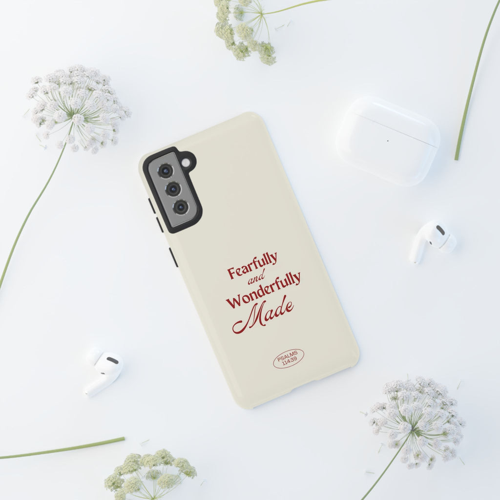 Tough Phone Case — "Fearfully and Wonderfully Made" Christian Scripture Protective Case