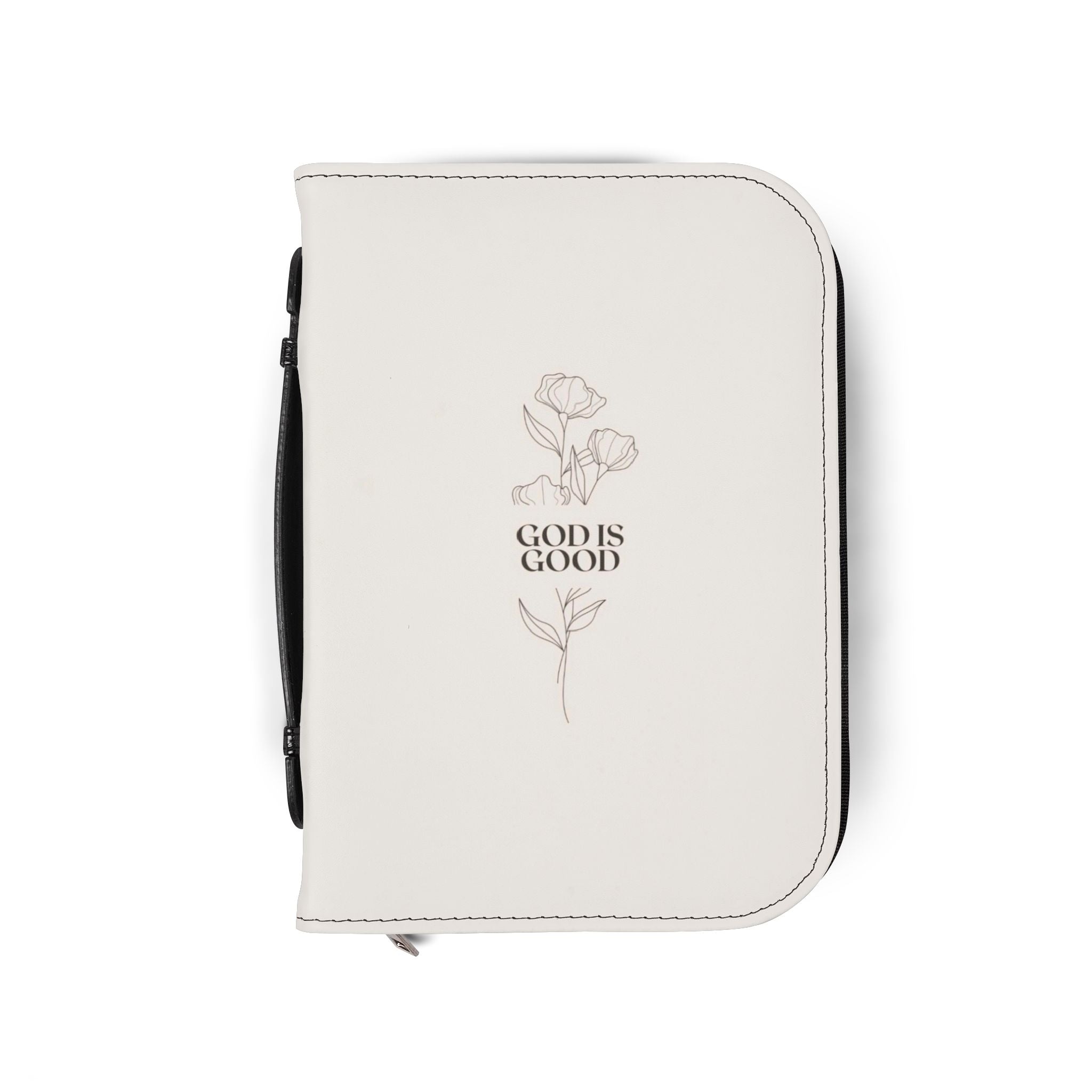 Bible Cover — "God Is Good" Floral Zippered Bible Case