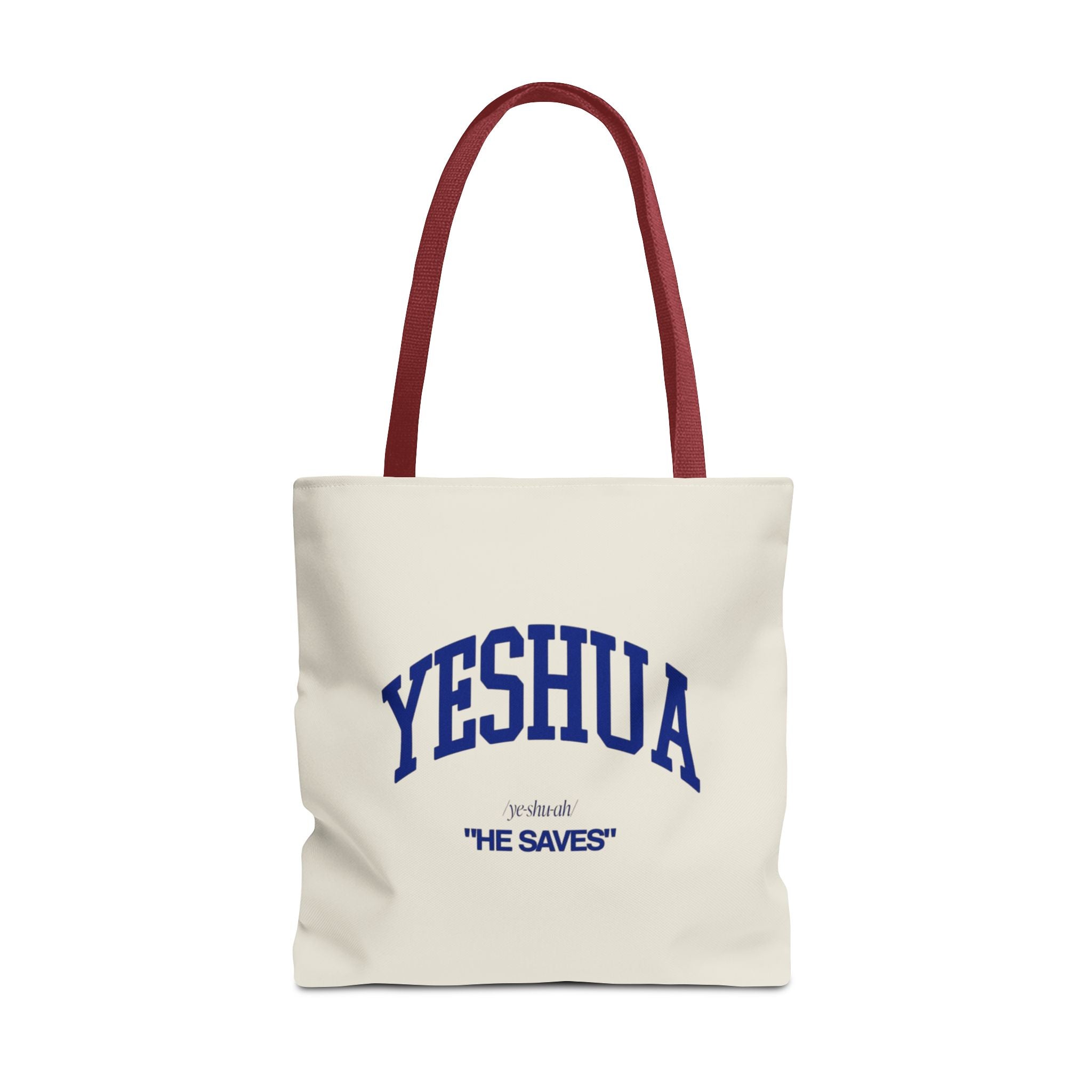 Yeshua 'He Saves' Scripture Tote Bag — Faith-Based Christian Canvas Tote