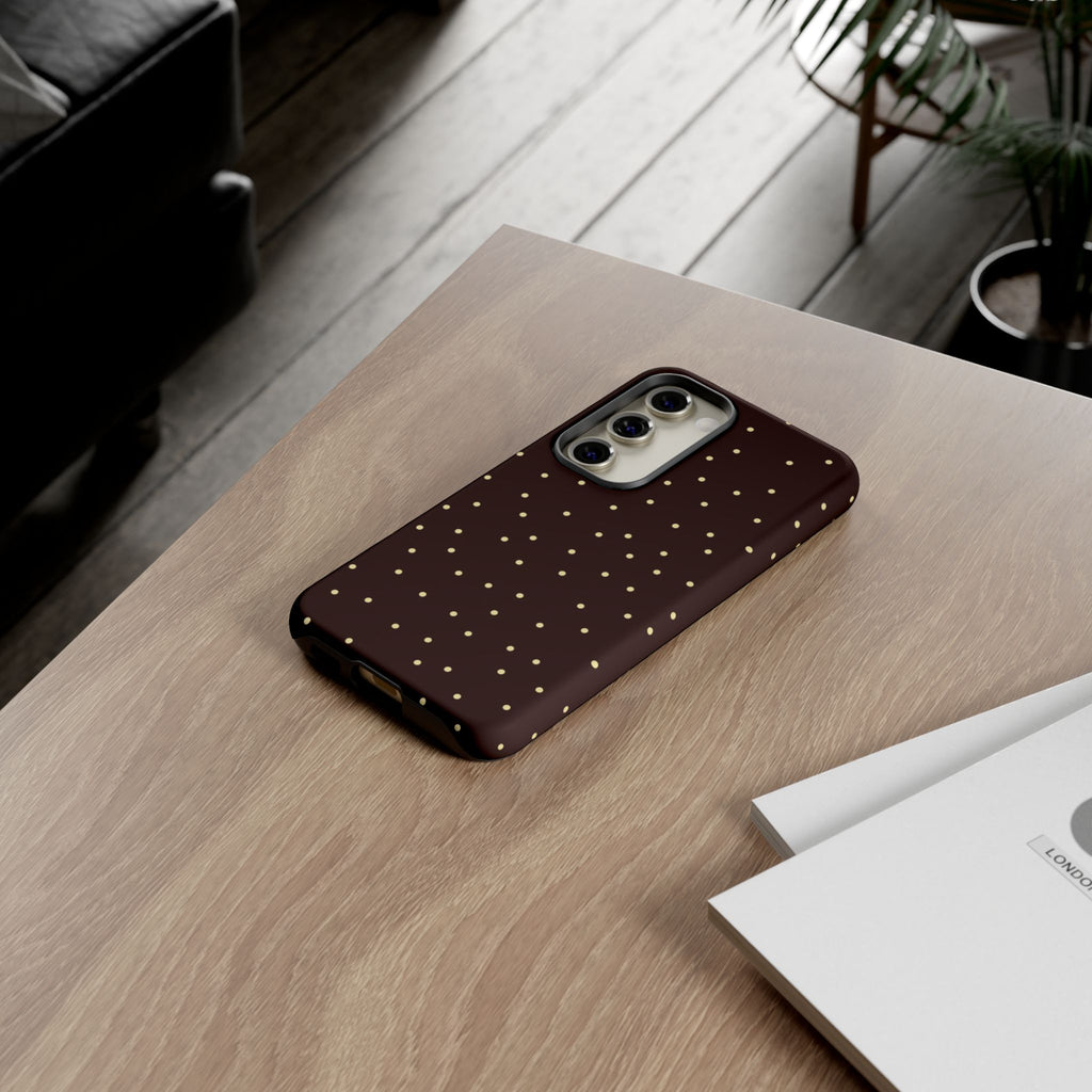 Brown Gold Polka Dot Tough Phone Case
