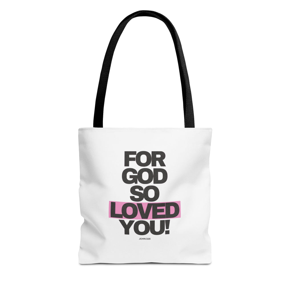 For God So Loved You Tote Bag — Inspirational Christian Canvas Tote