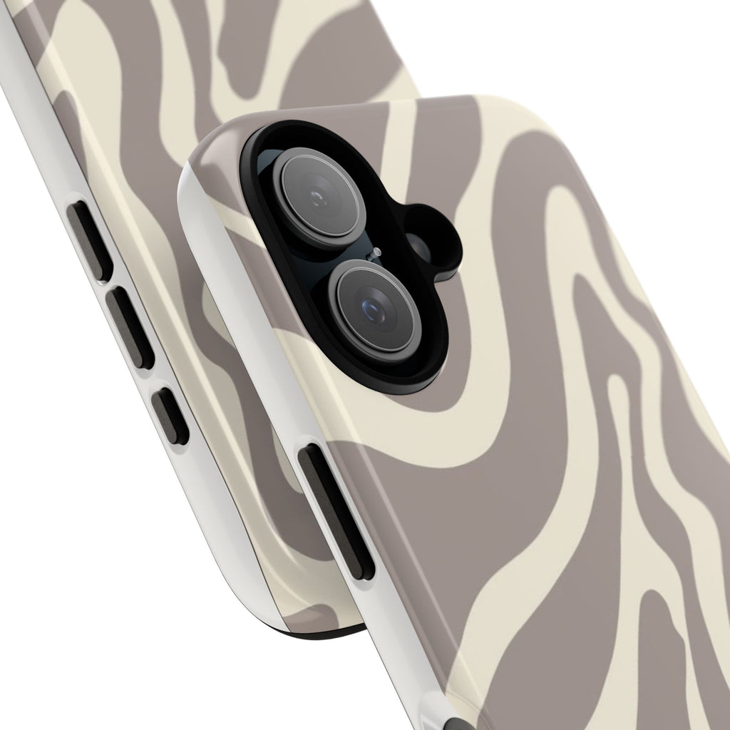 Neutral Zebra Print Tough iPhone Case