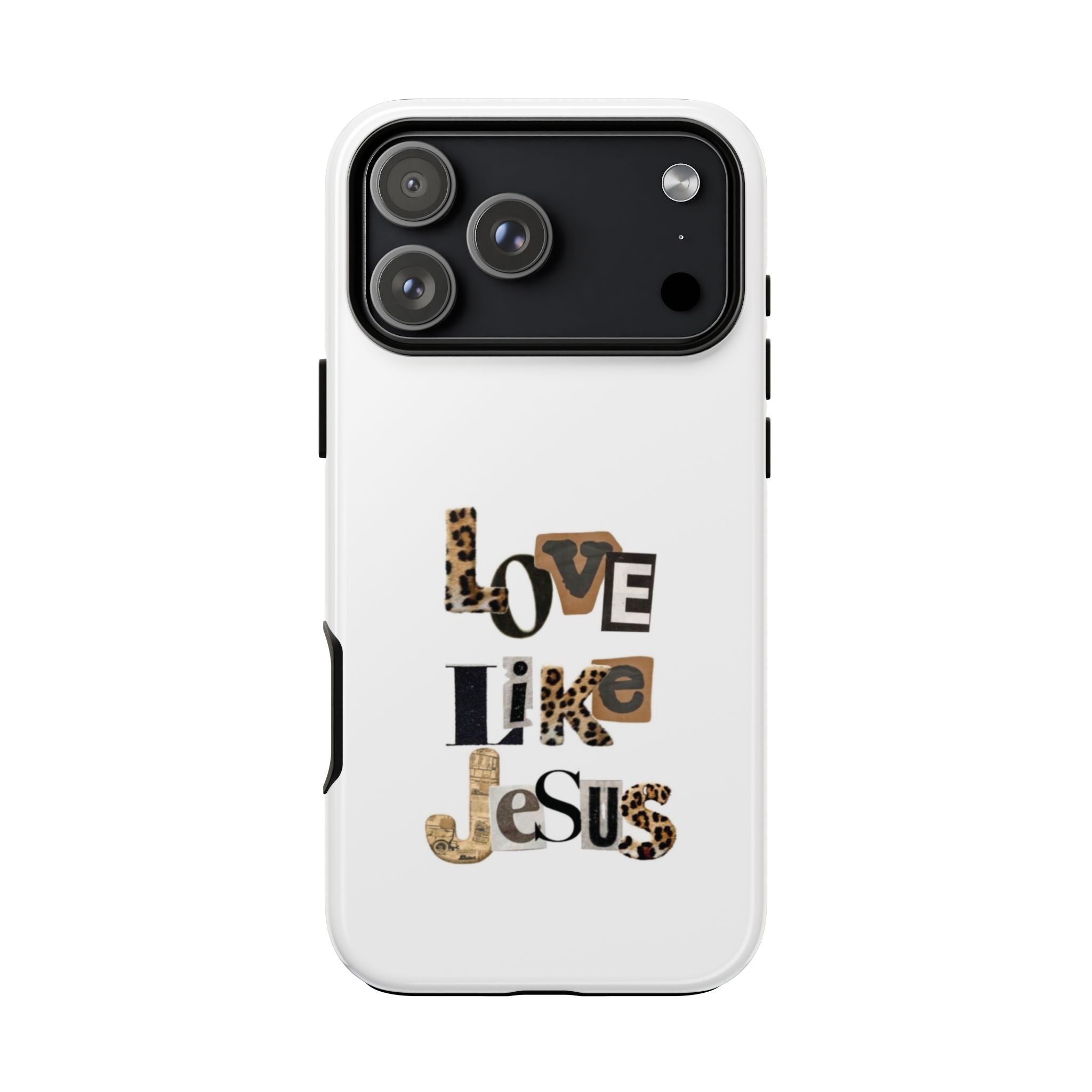 "Love Like Jesus" Leopard Print Christian Tough Phone Case