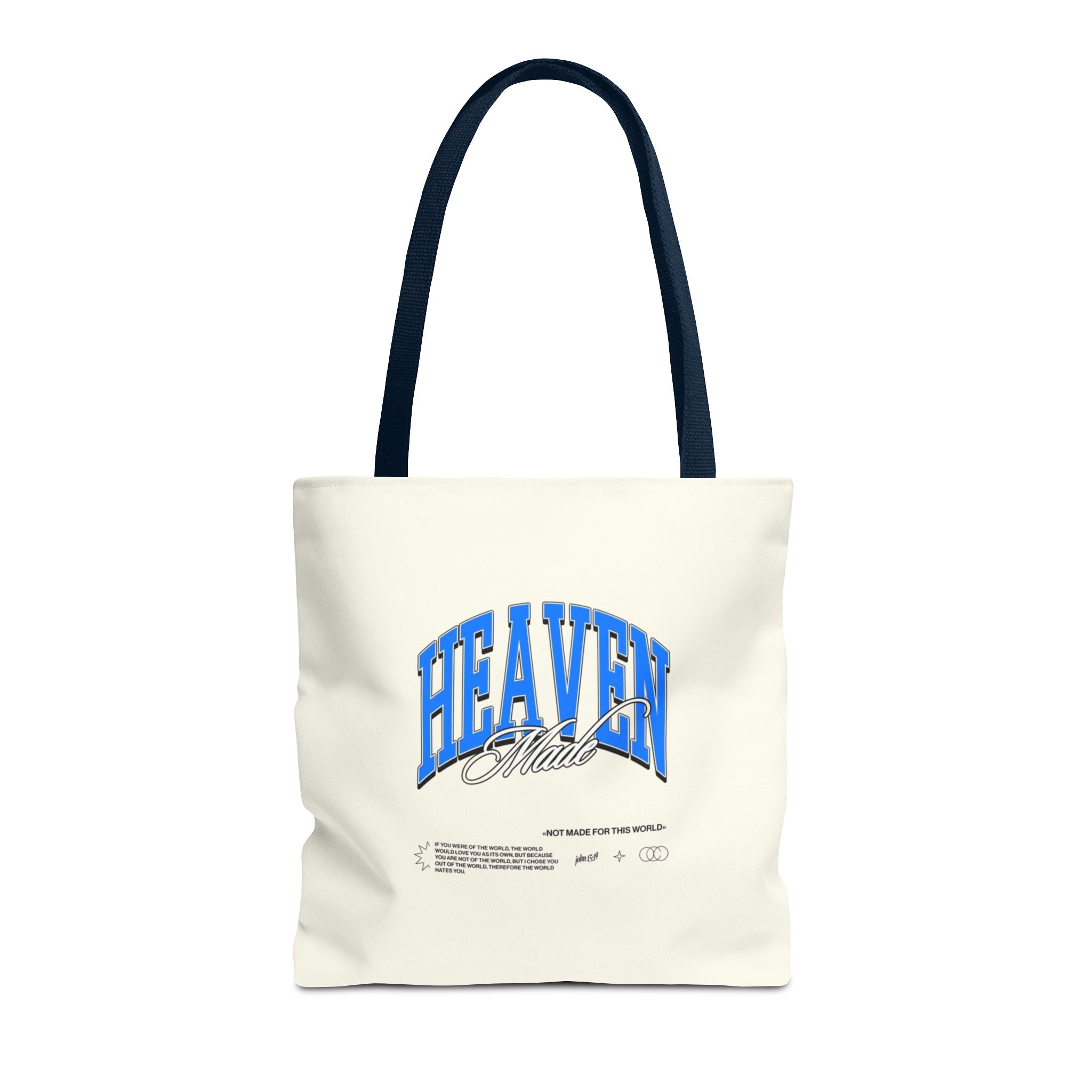 Heaven Music Tote Bag - Retro Blue Graphic All-Over Print
