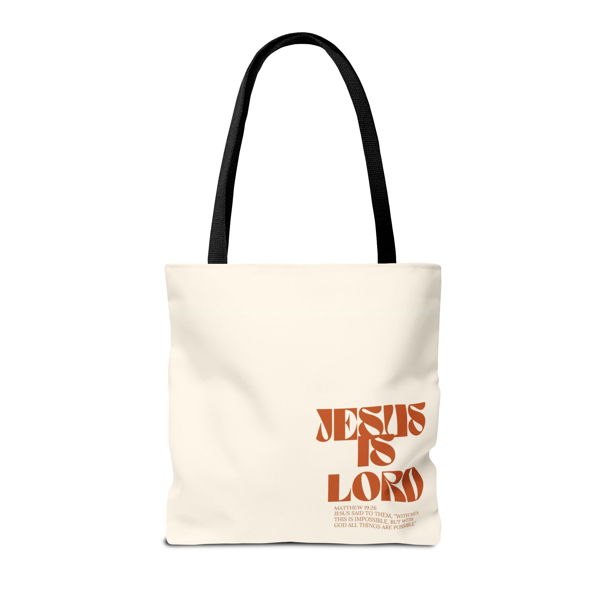 "Jesus Is Lord" Tote Bag — Faith-Based Christian Quote Everyday Tote