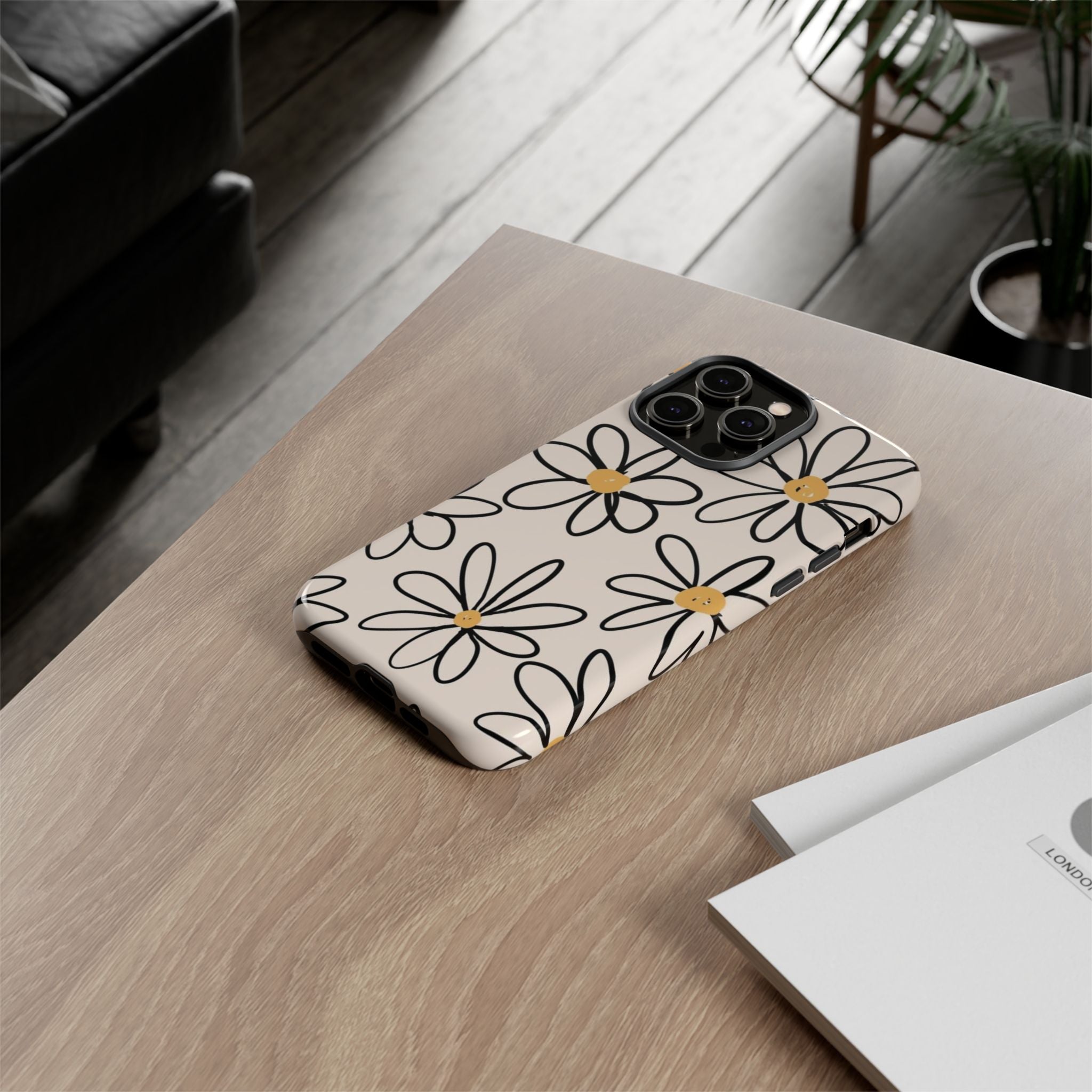 Daisy Sketch iPhone Case — Floral Protective Phone Cover