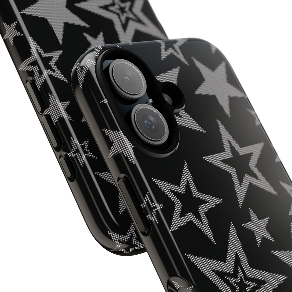 Black Star Pattern Tough Phone Case — Durable Protective Phone Cover