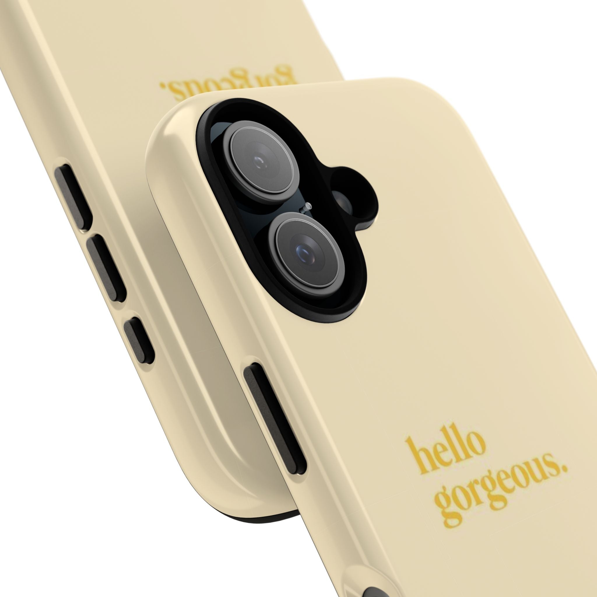 Hello Gorgeous iPhone Case — Cream Tough Protective Cover