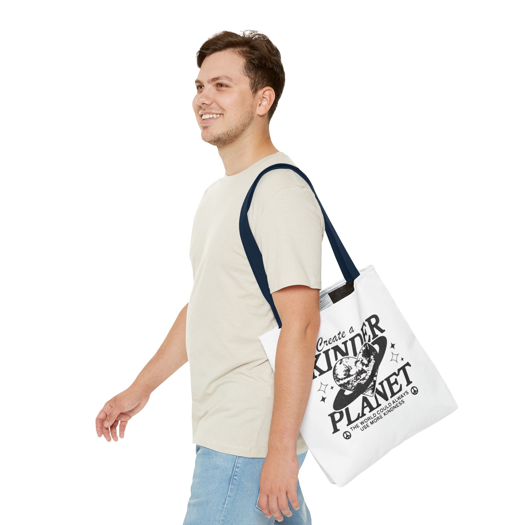 Create a Kinder Planet Tote Bag — Eco-Friendly Earth Love Canvas Tote