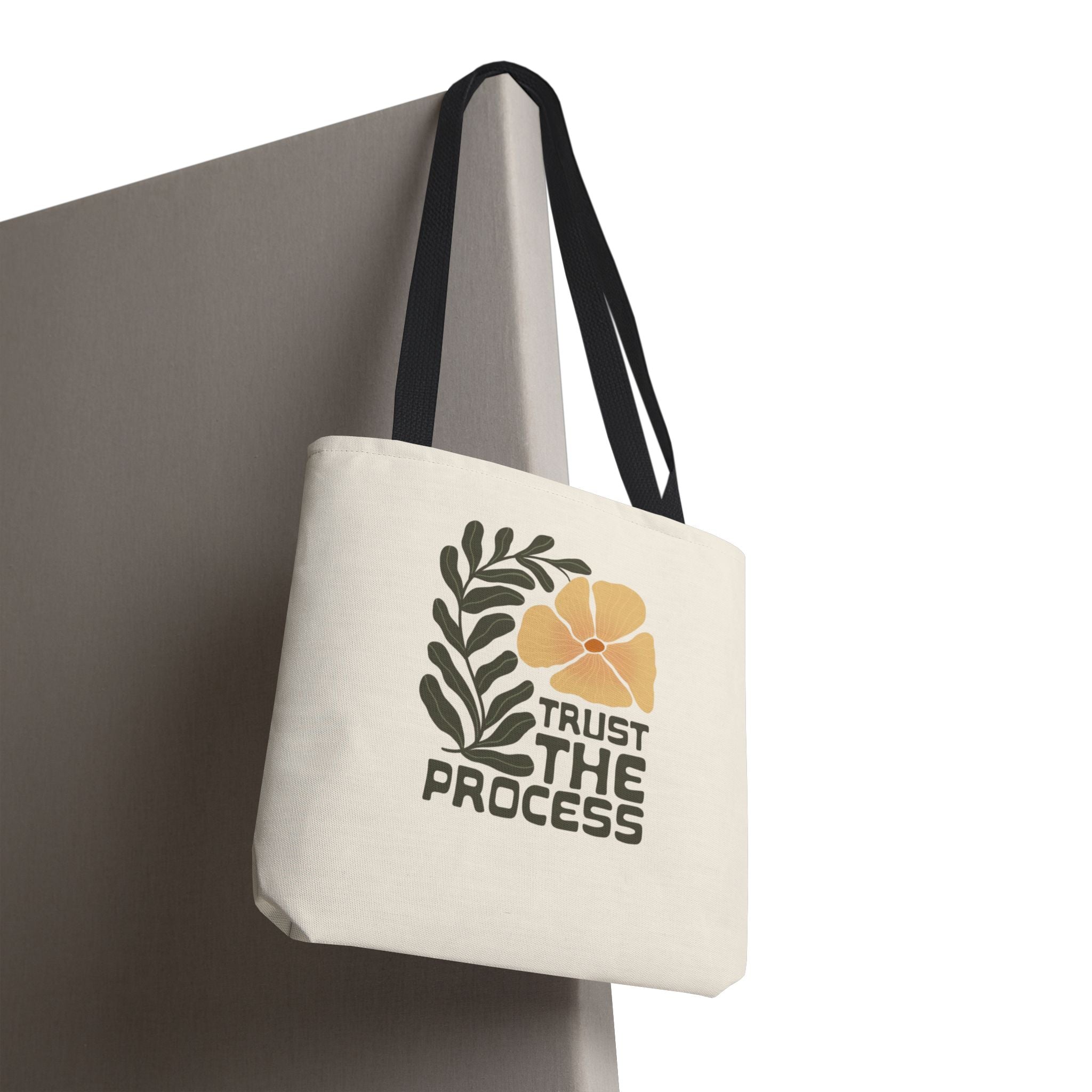 Trust The Process Floral Tote Bag — Inspirational Canvas Shopper