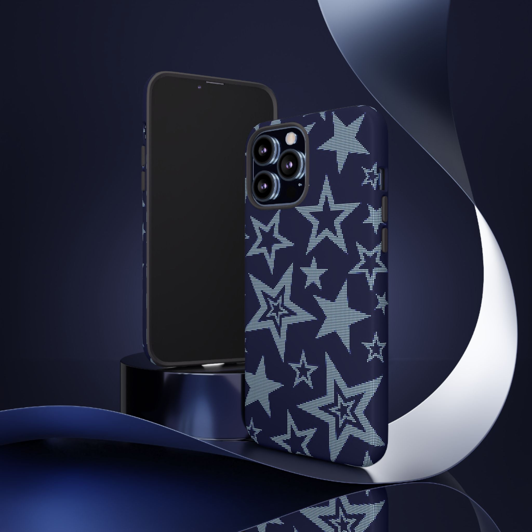 Navy Star Pattern Tough iPhone Case