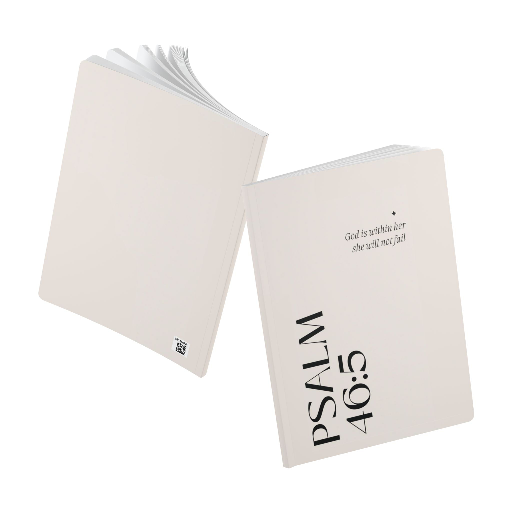 Psalm 46:5 Softcover Journal — Faith-Based Inspirational Notebook ("God is within her; she will not fail")