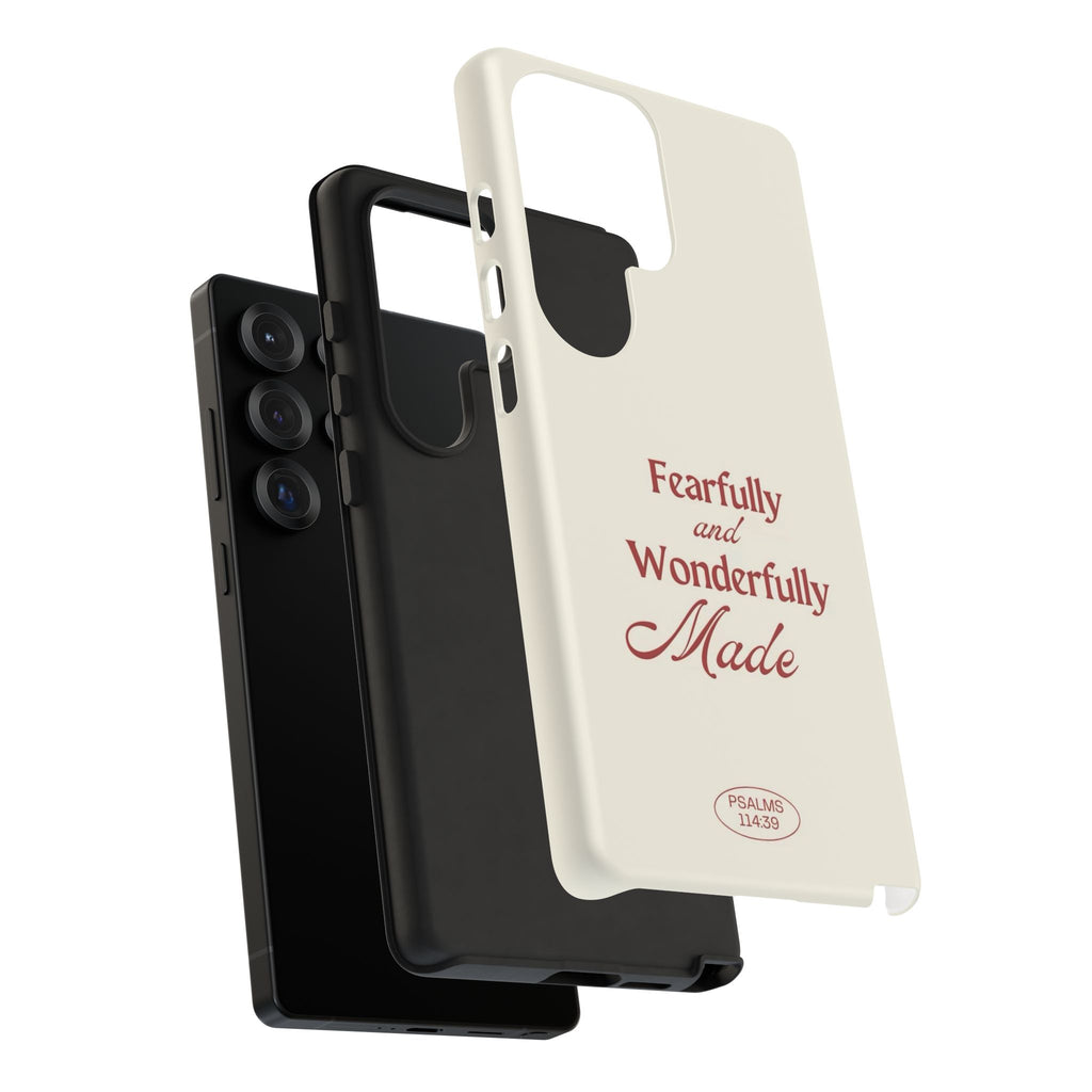 Tough Phone Case — "Fearfully and Wonderfully Made" Christian Scripture Protective Case