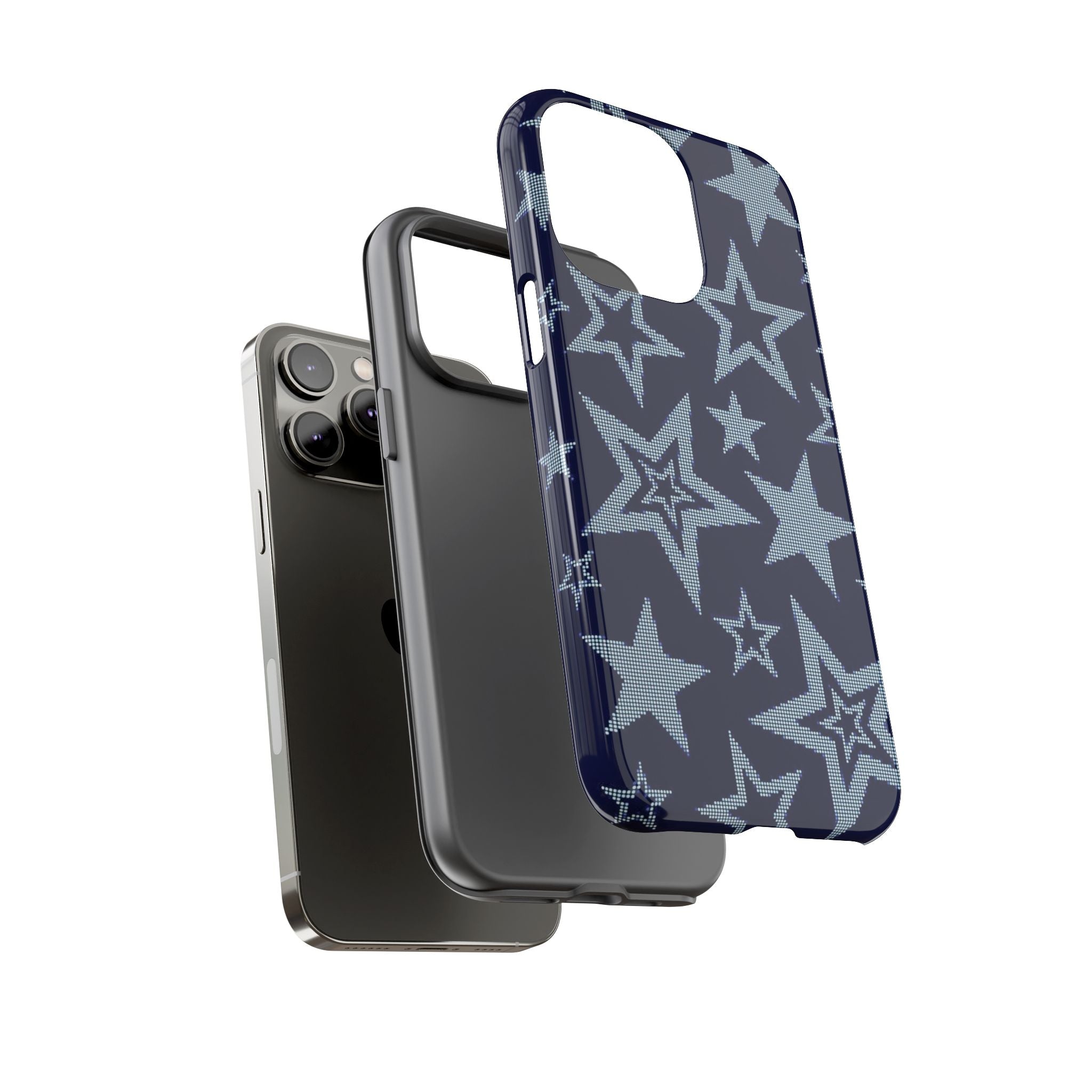 Navy Star Pattern Tough iPhone Case