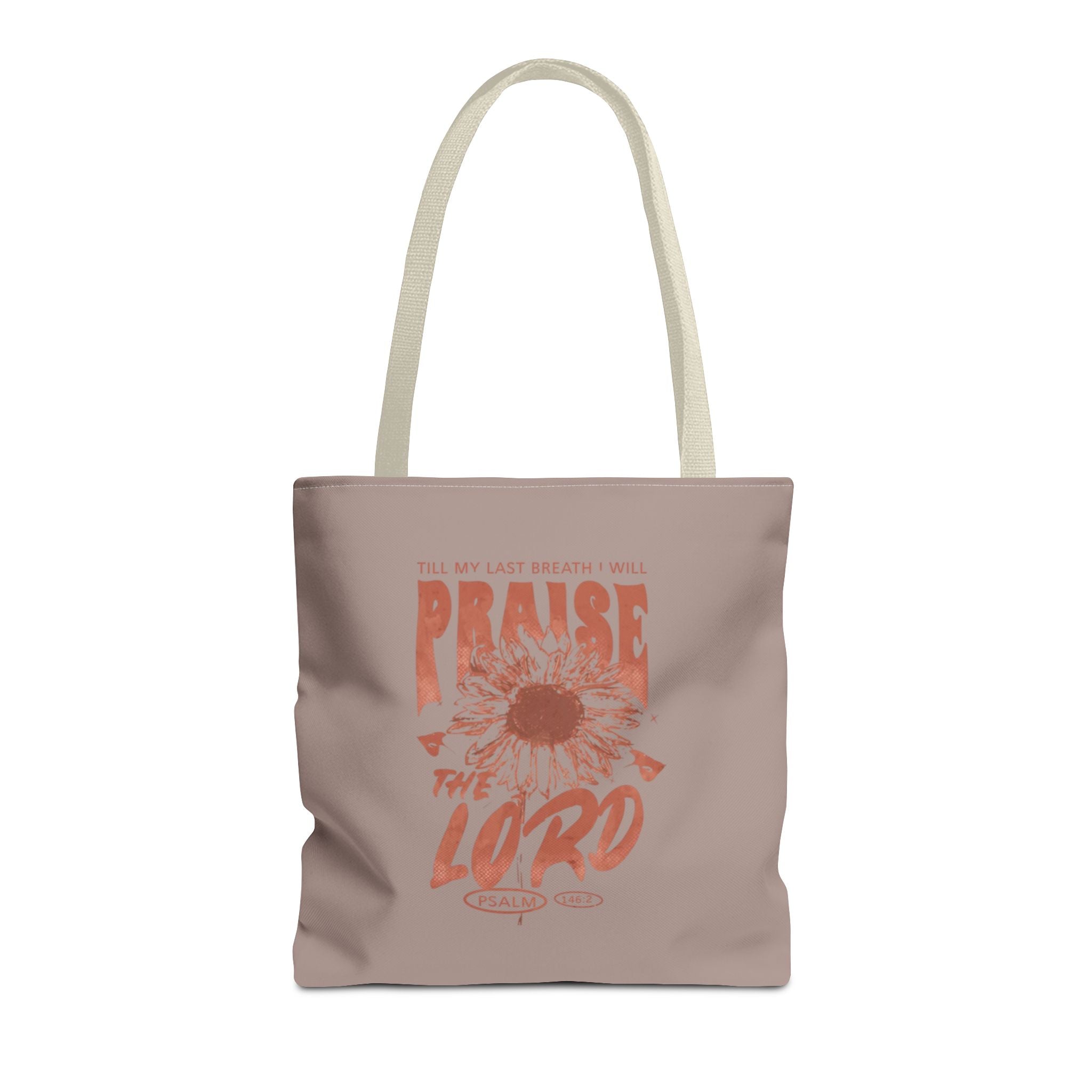Praise the Lord Sunflower Tote Bag — Christian Floral Scripture Tote