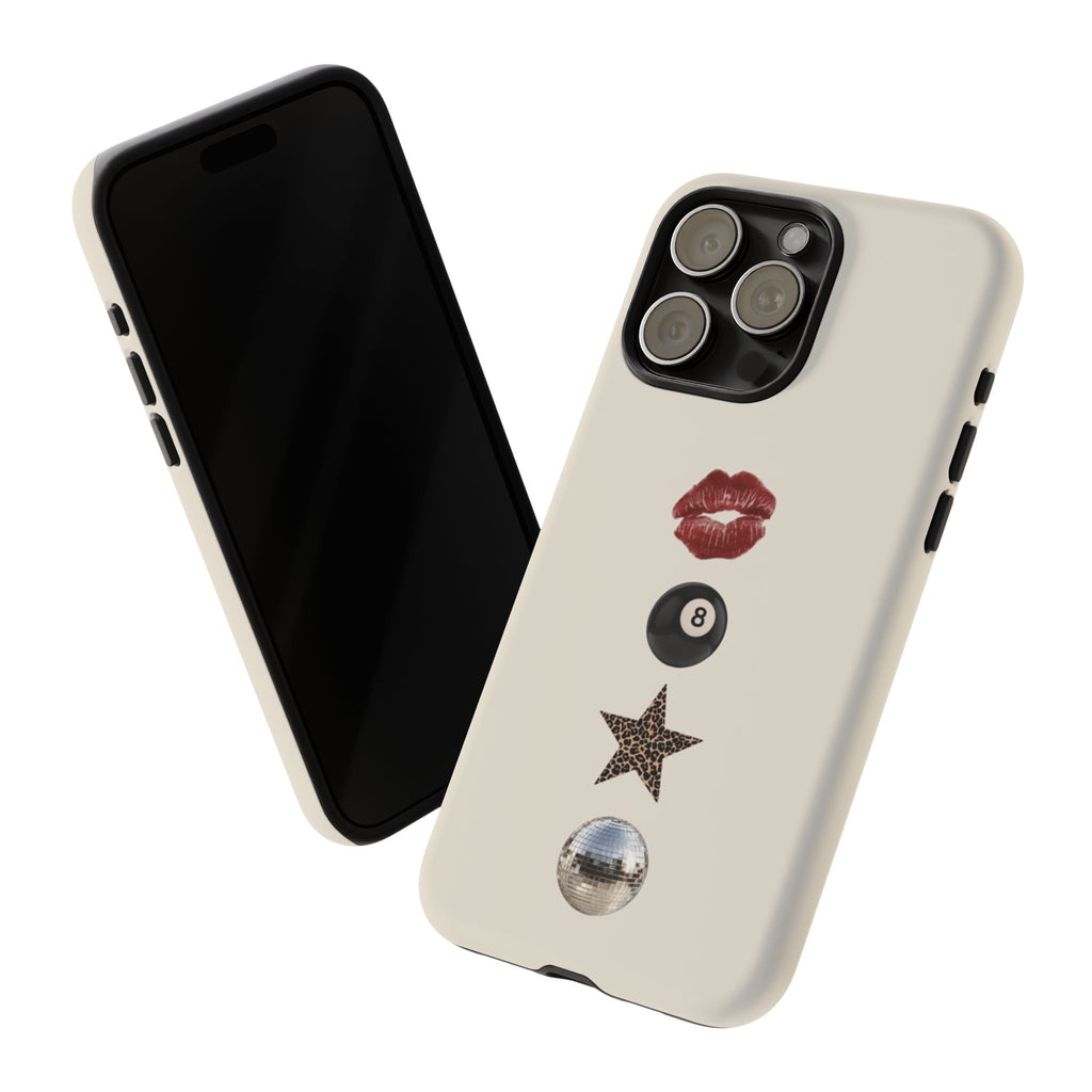 Kiss 8-Ball Star iPhone Case – Trendy Minimalist Protective Cover