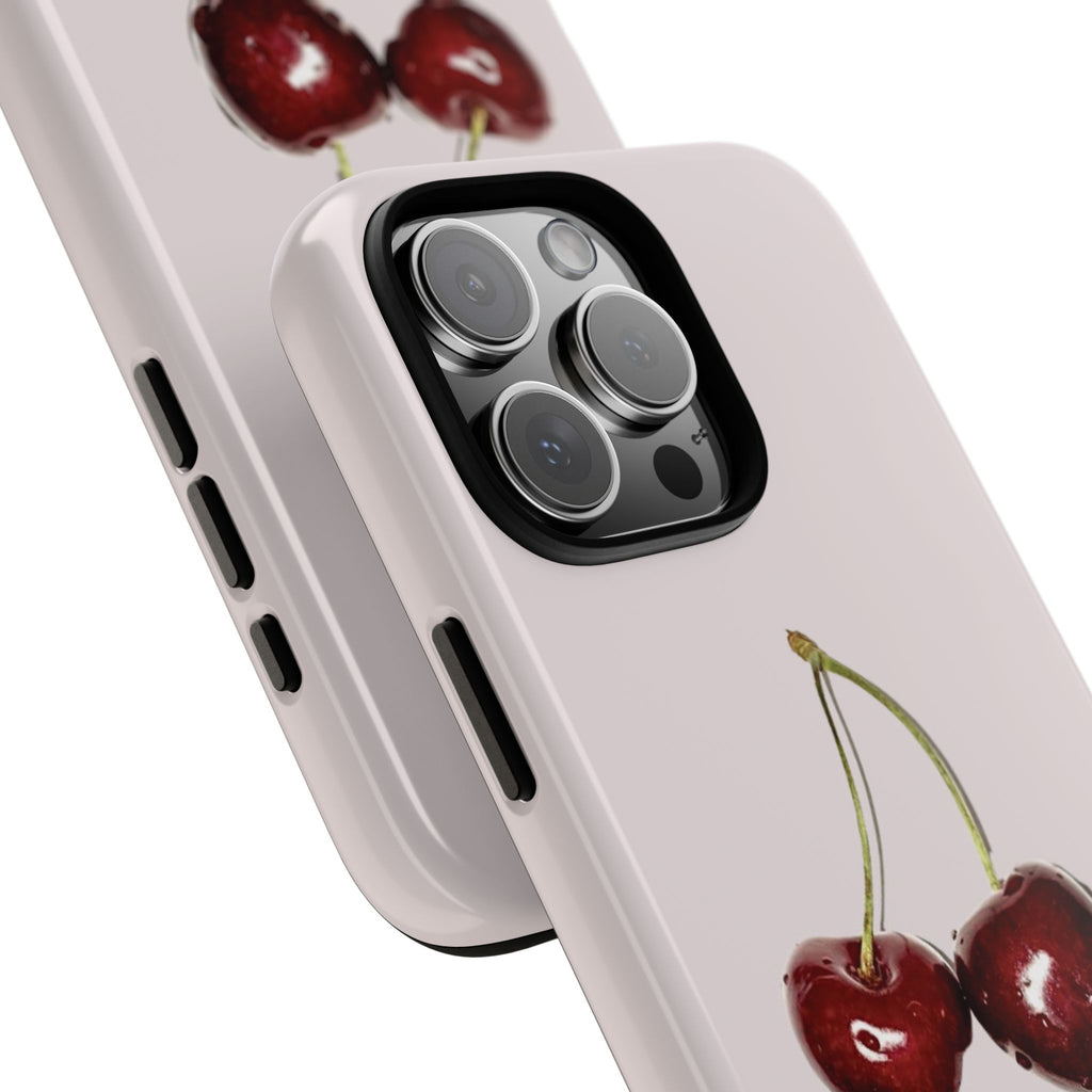 Cherry Vintage iPhone Case — Retro Cherry Illustration with 'CHERRY' Text