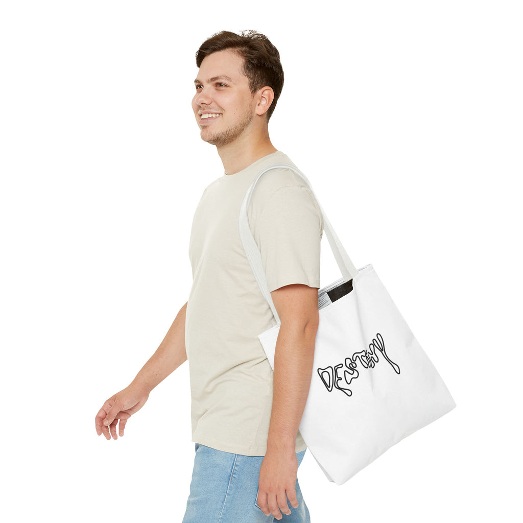 Destiny Script Tote Bag – Minimalist Graphic Canvas Tote