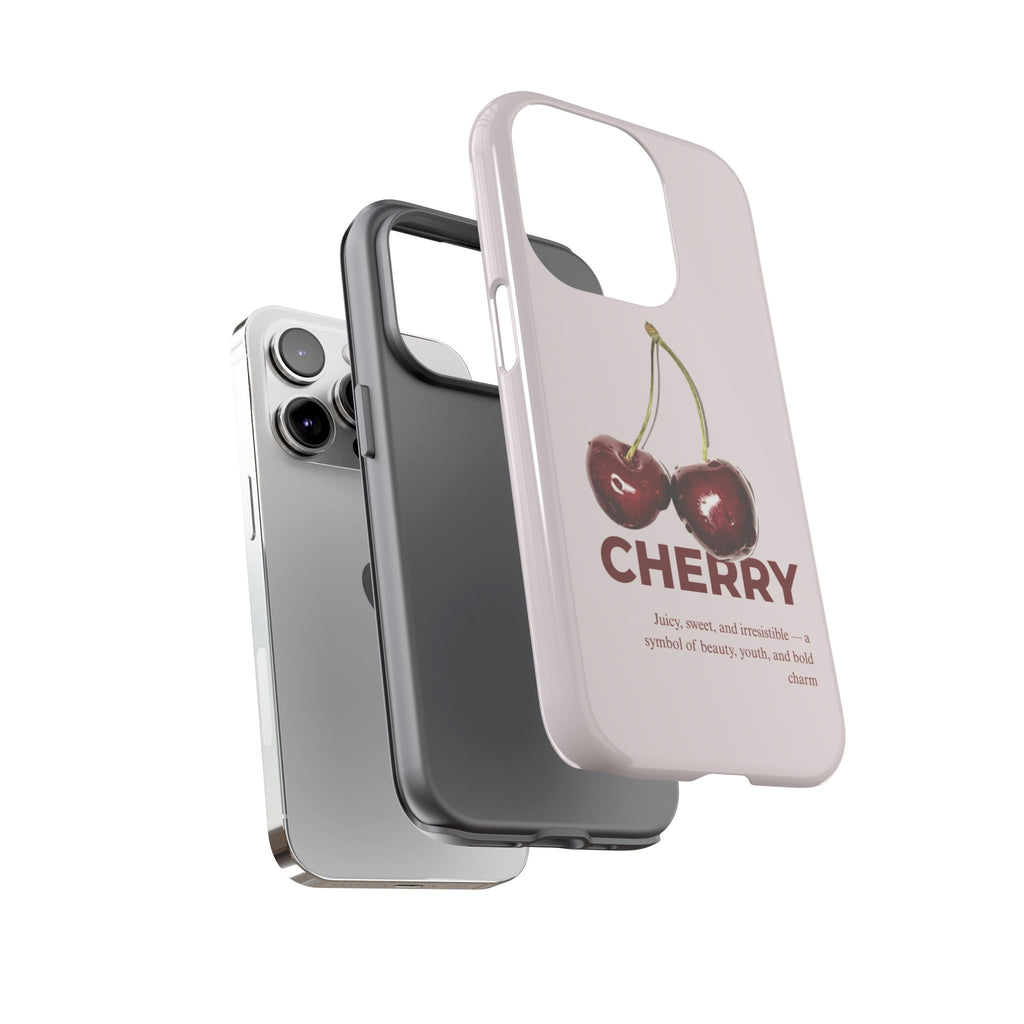 Cherry Vintage iPhone Case — Retro Cherry Illustration with 'CHERRY' Text