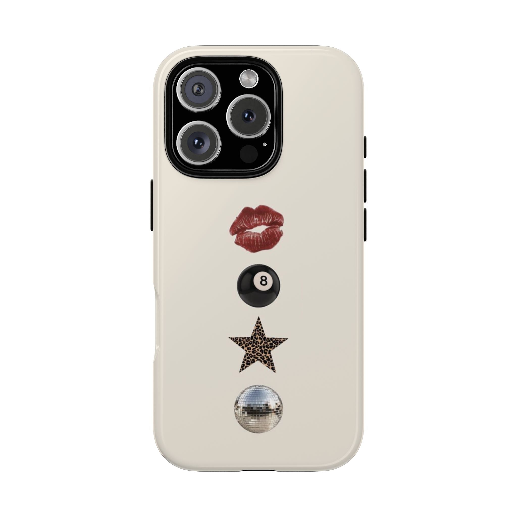 Kiss 8-Ball Star iPhone Case – Trendy Minimalist Protective Cover