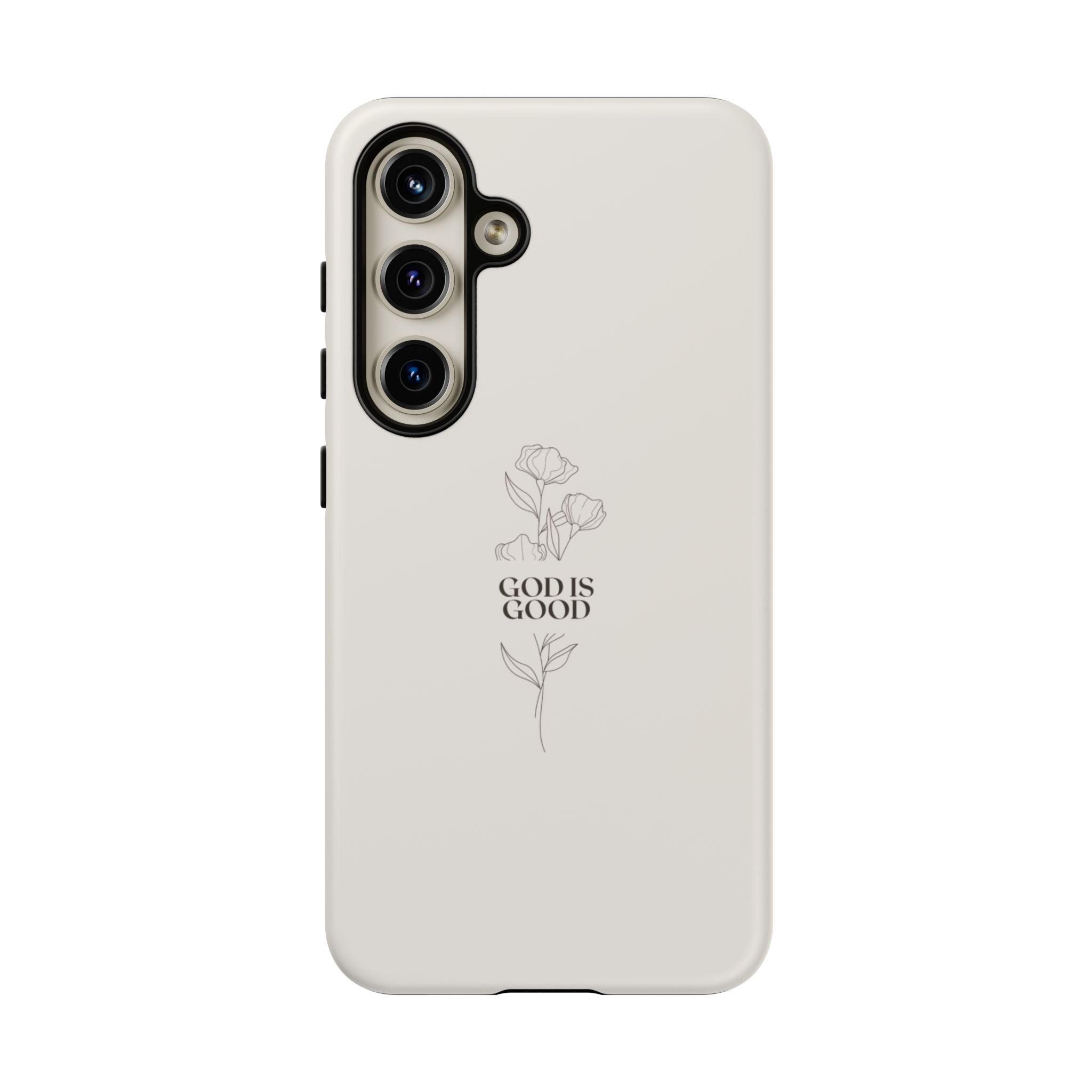 Minimal ‘God Is Good’ Floral Tough Phone Case