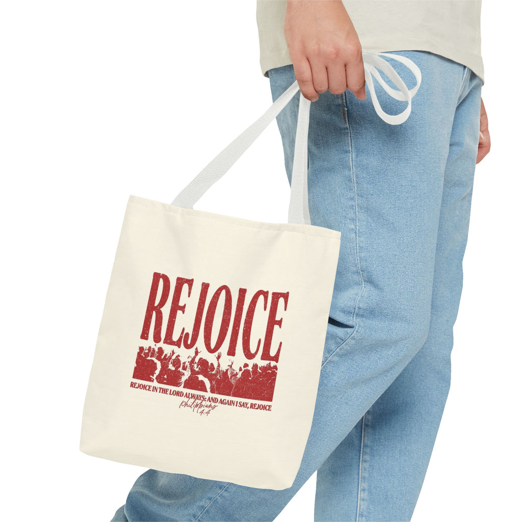 "Rejoice" Graphic Tote Bag