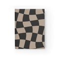 Wavy Checkerboard Hardcover Ruled Journal — Retro Black & Taupe Journal