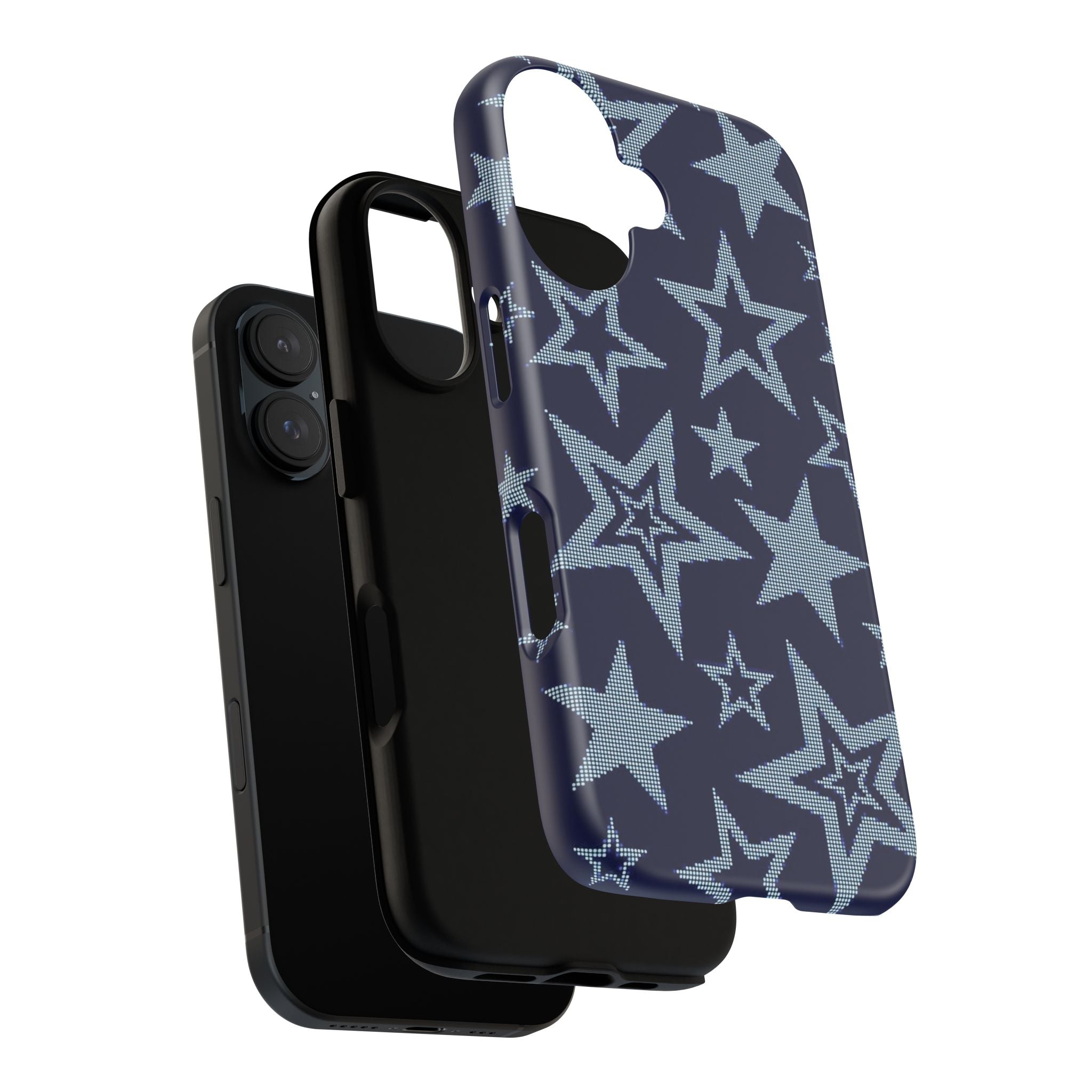 Navy Star Pattern Tough iPhone Case