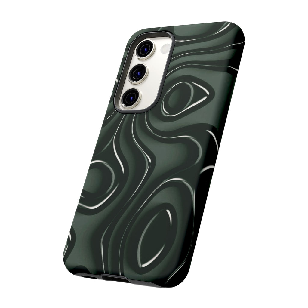 Dark Green Abstract Swirl Tough Phone Case