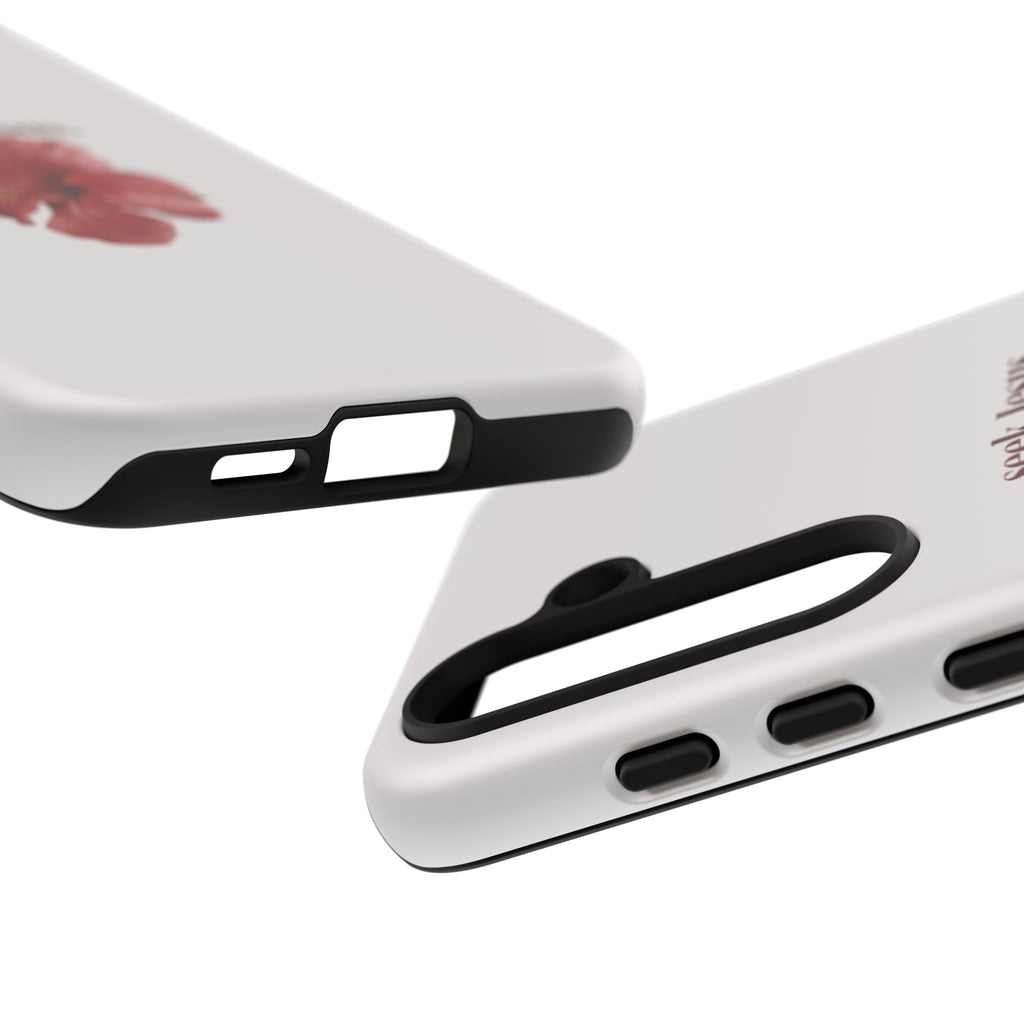 "seek Jesus." Floral Tough Protective Case