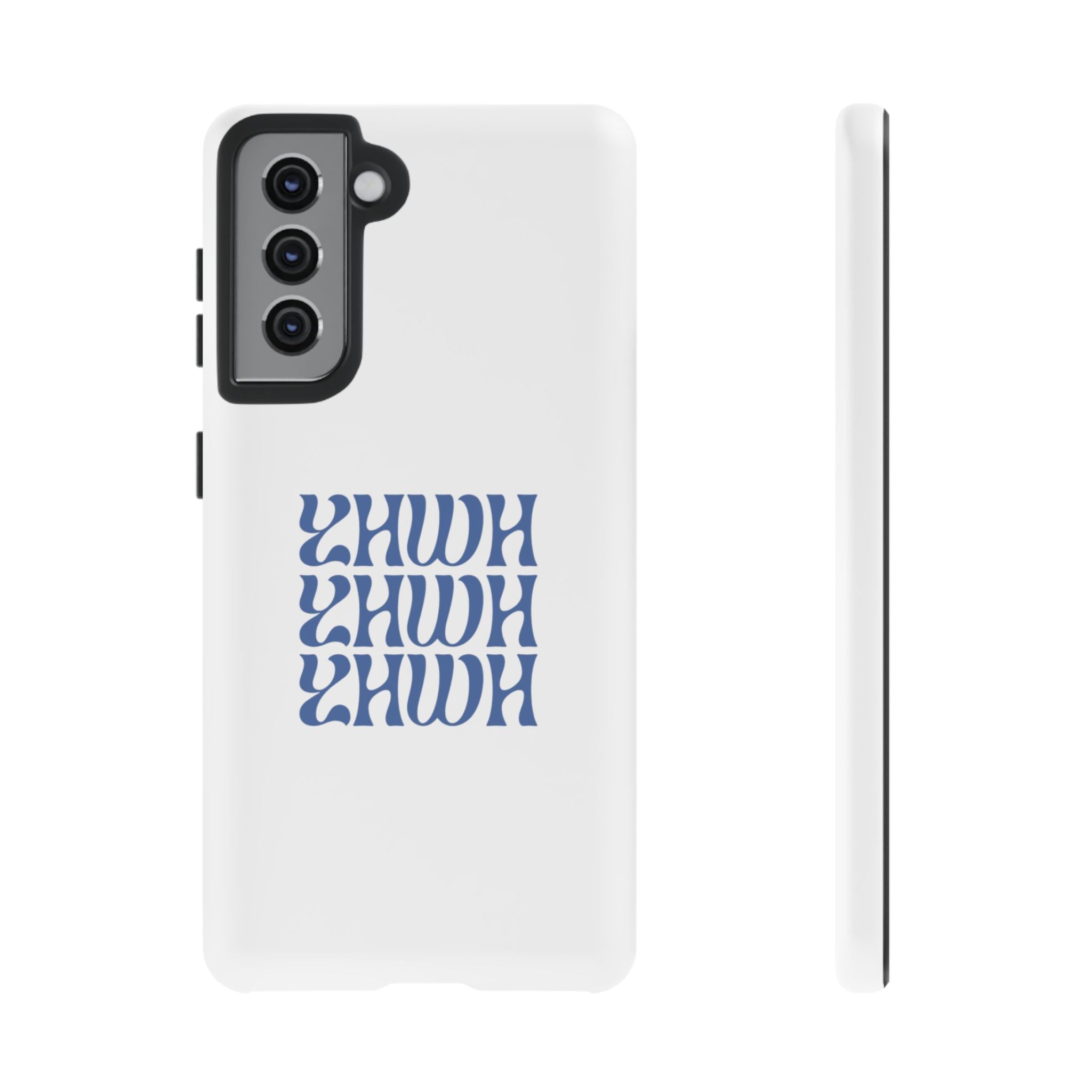 "YHWH" — Retro Blue Wavy Tough Phone Case