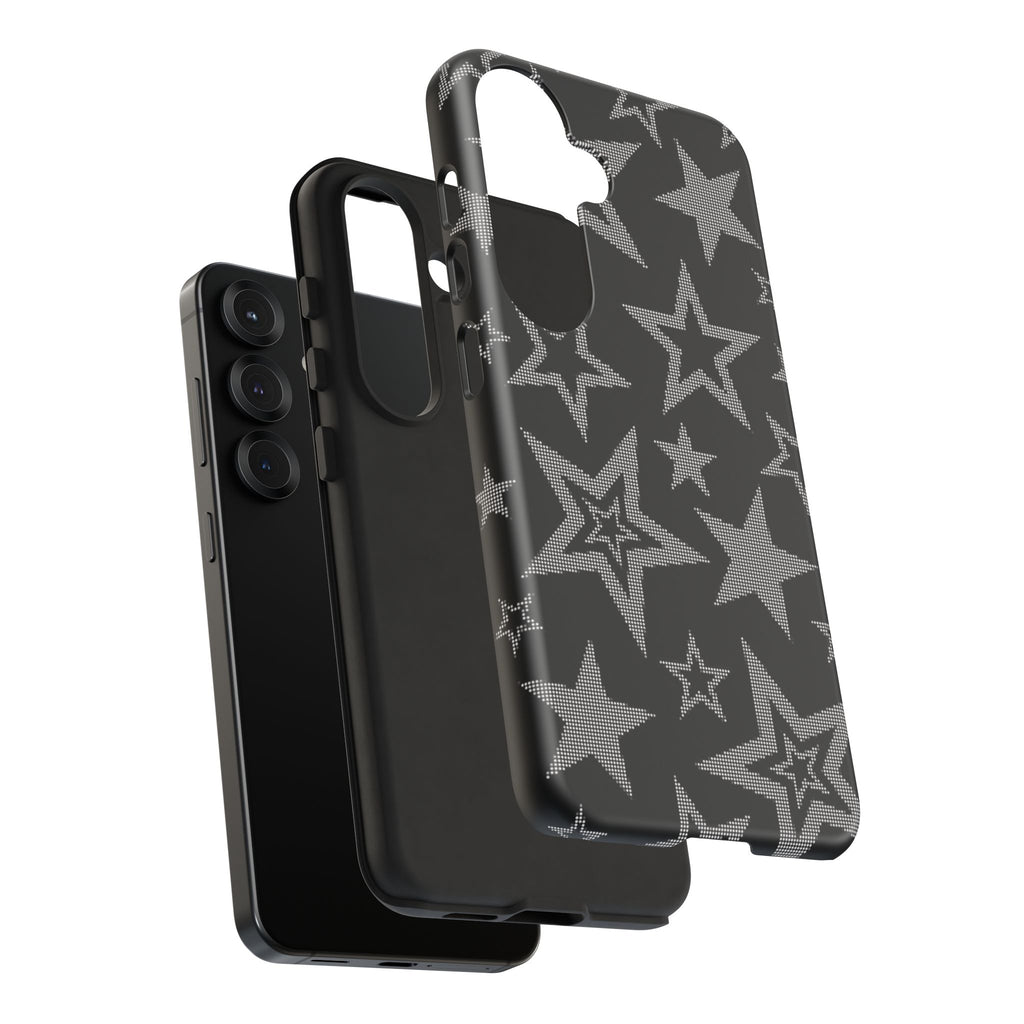 Black Star Pattern Tough Phone Case — Durable Protective Phone Cover