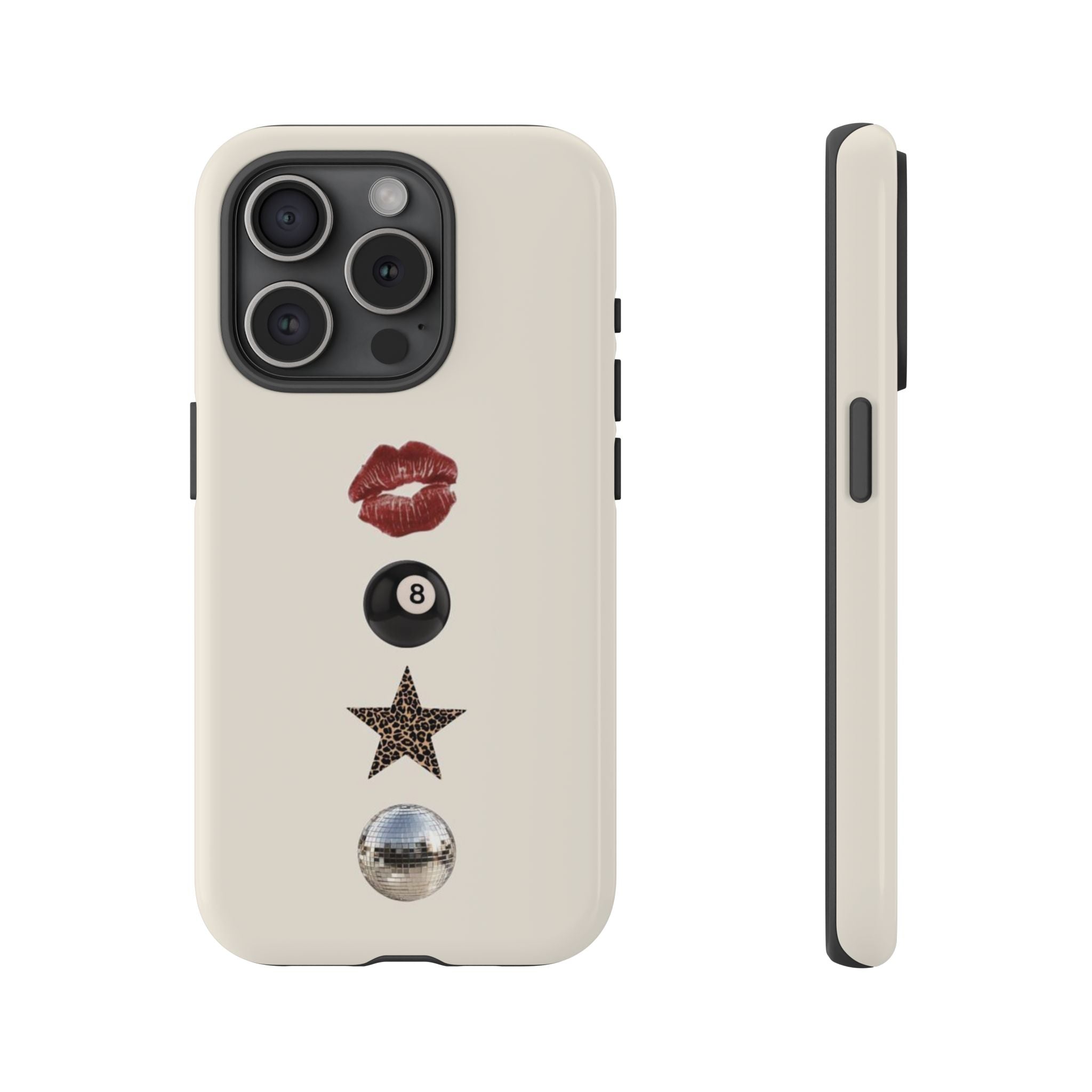 Kiss 8-Ball Star iPhone Case – Trendy Minimalist Protective Cover