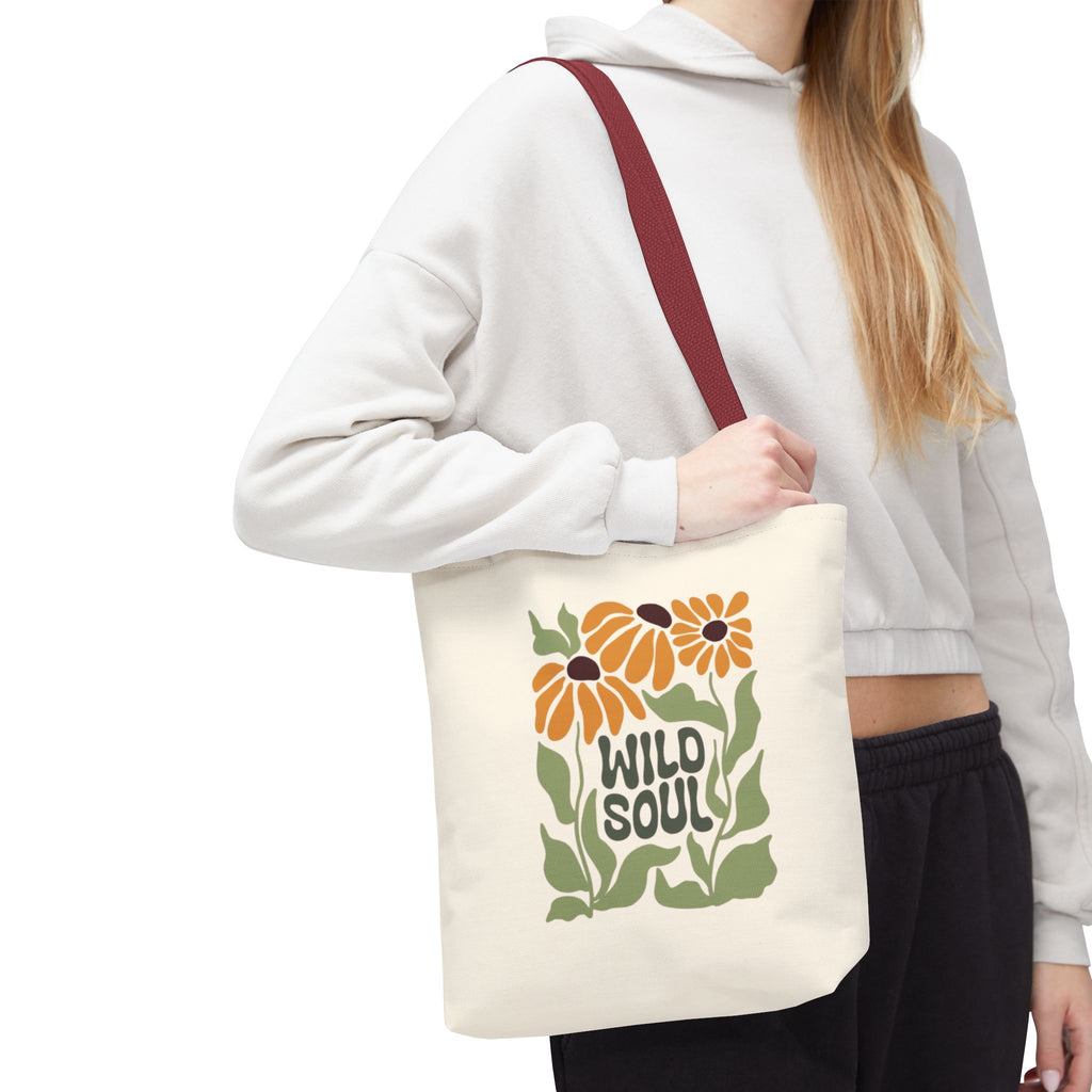 Wild Soul Floral Tote Bag — Boho Sunflower Canvas Carryall