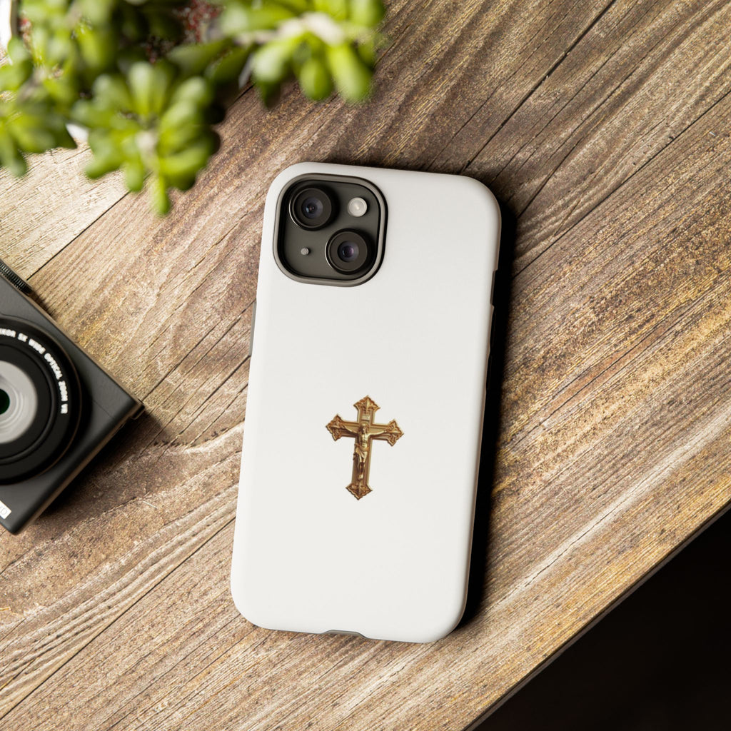 Gold Cross Tough Phone Case | Protective Cover