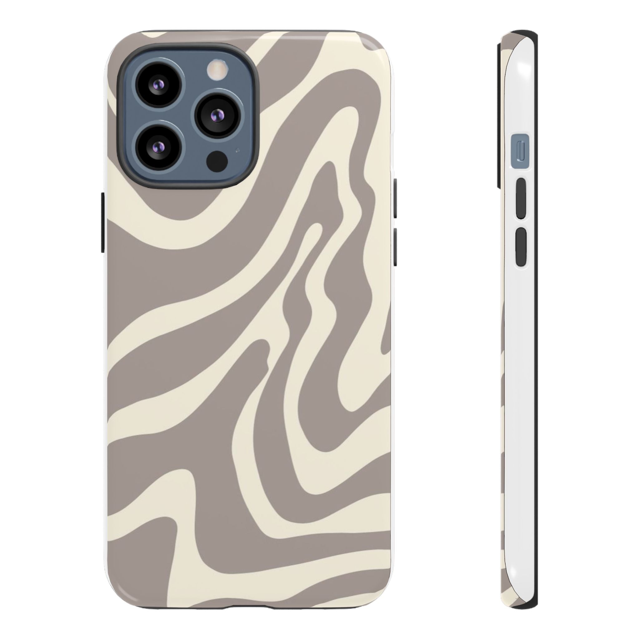 Neutral Zebra Print Tough iPhone Case