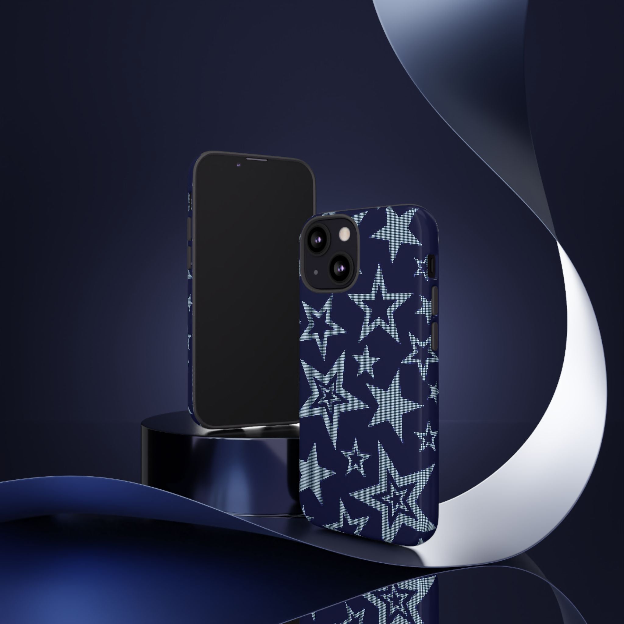 Navy Star Pattern Tough iPhone Case